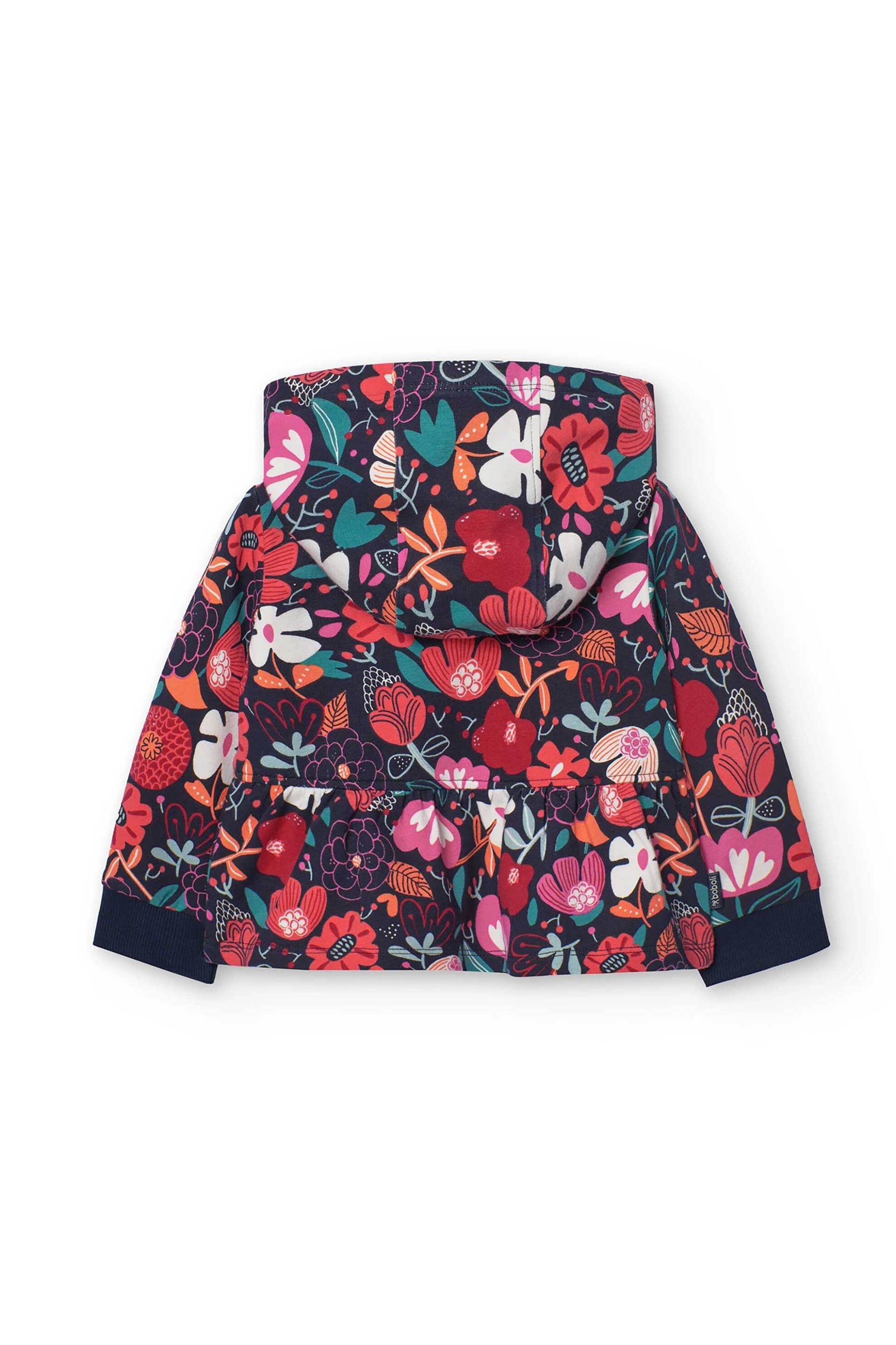 Boboli παιδική ζακέτα φούτερ με floral print και κουκούλα - 209001 Πολύχρωμο φωτογραφία