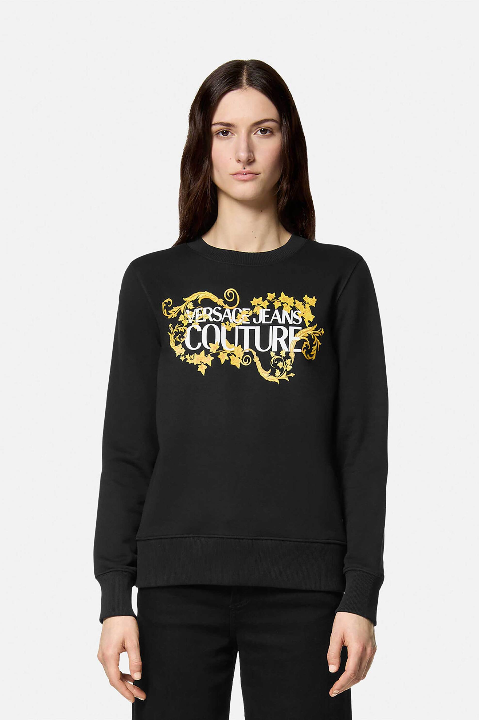  Versace Jeans Couture γυναικεία μπλούζα φούτερ με Baroccο motifs - 77HAIE05CF00E Μαύρο 2025