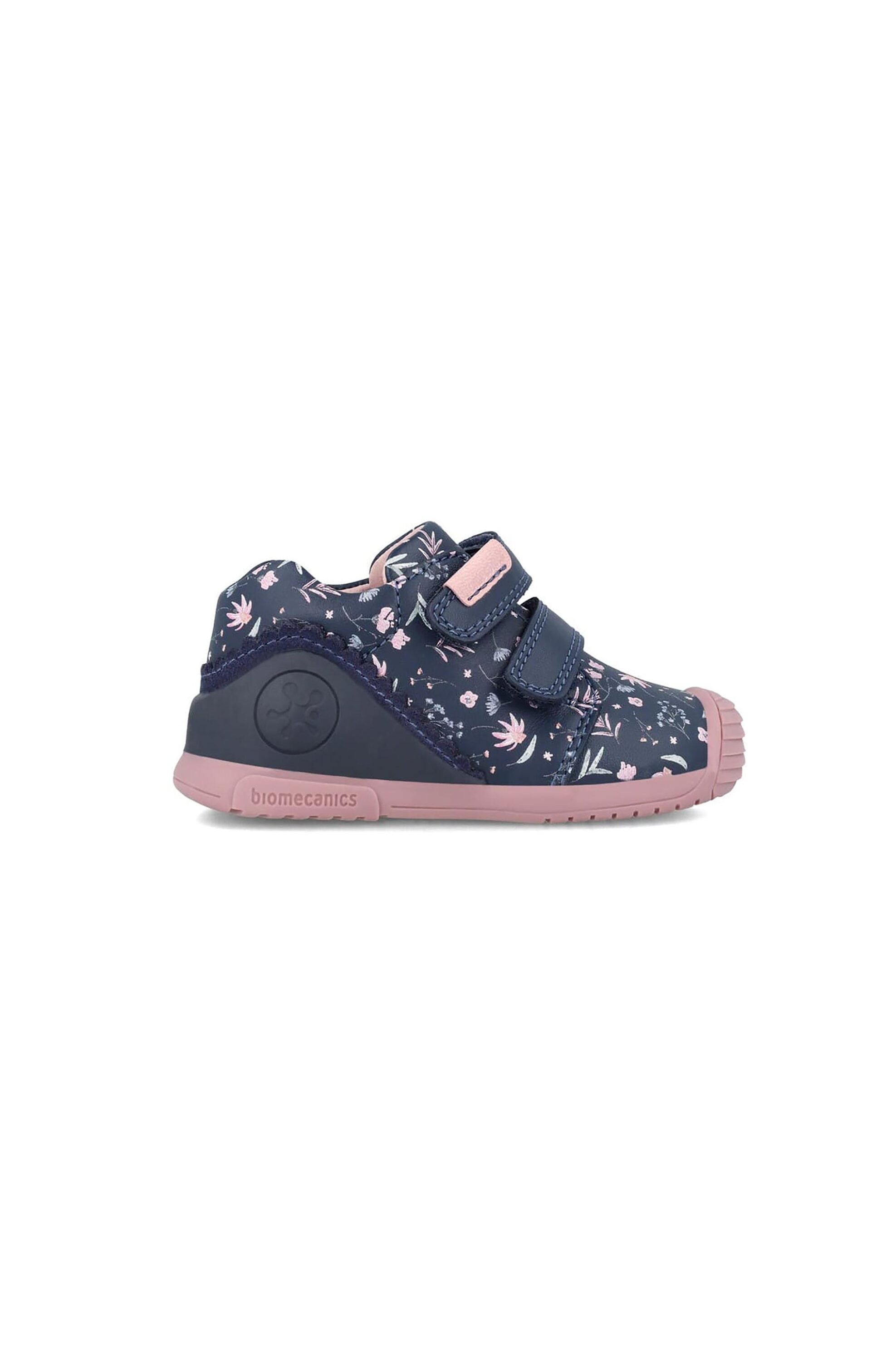 BIOMECANICS Biomecanics βρεφικά δερμάτινα μποτάκια sneakers με διπλό velcro και λογότυπο (19-24) - 241102 Μπλε Σκούρο