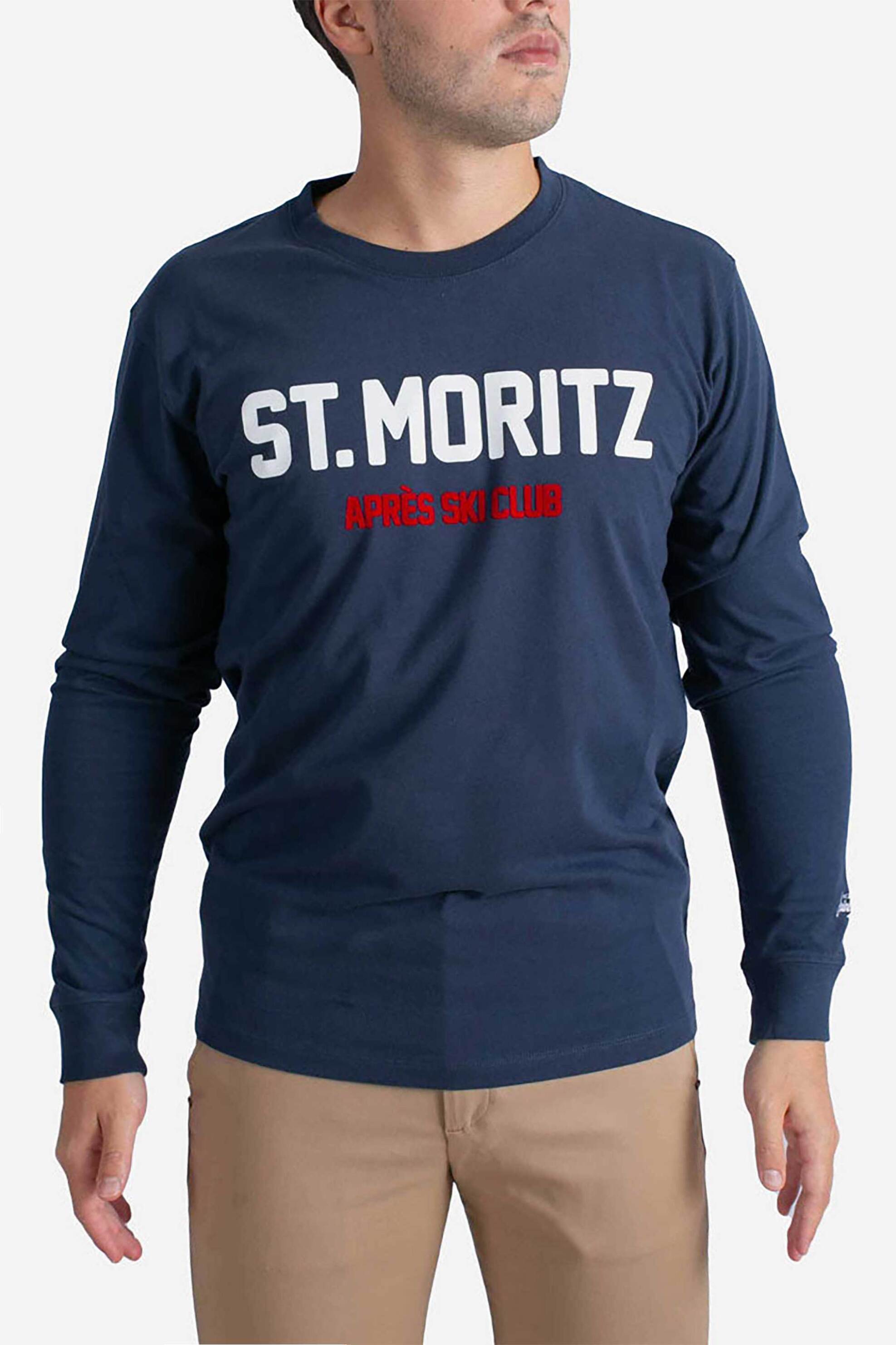 MC2 Saint Barth ανδρική μπλούζα με λογότυπο και lettering Regular Fit - LUT0001-03080G Μπλε φωτογραφία