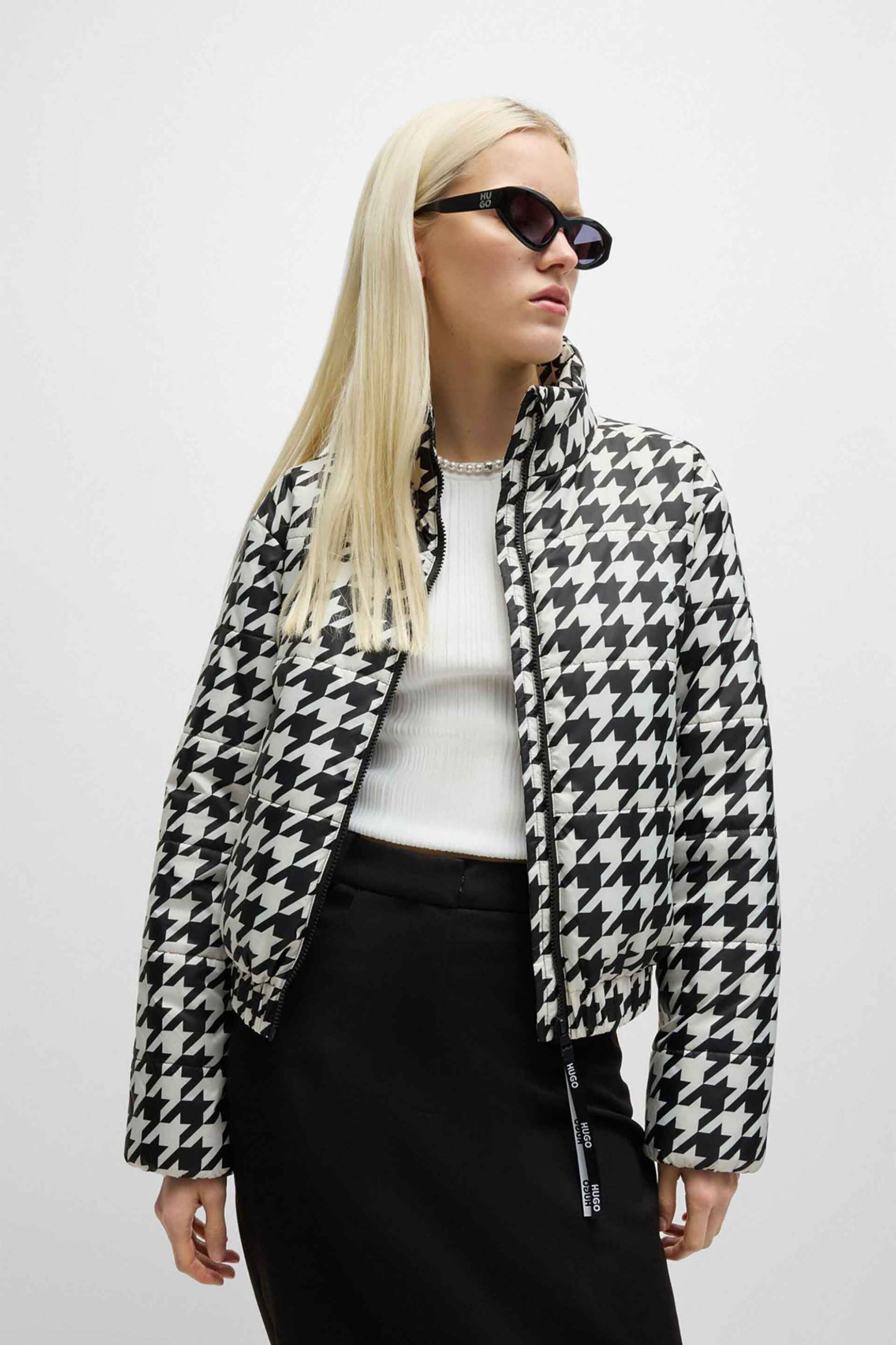  Hugo Boss γυναικείο κοντό jacket με houndstooth print 