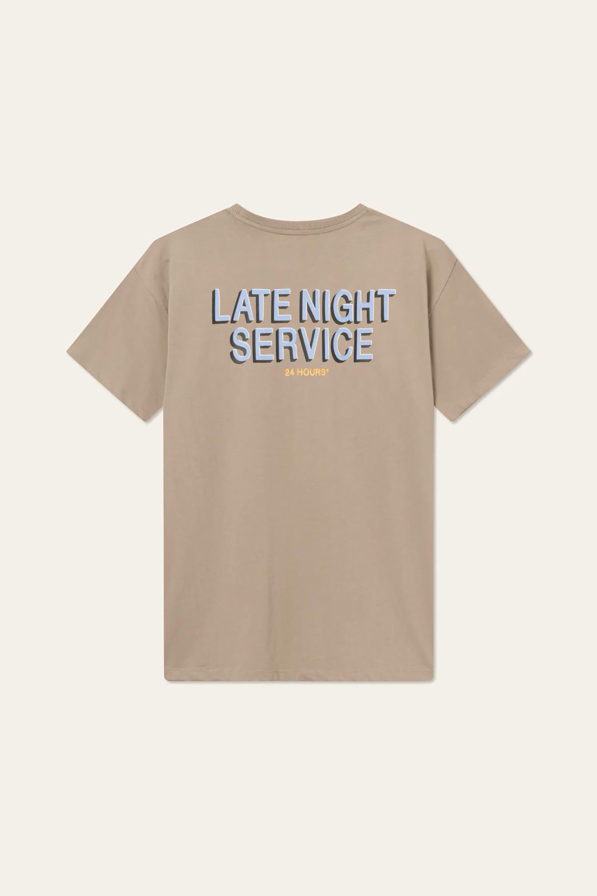 Les Deux ανδρικό T-shirt με lettering Loose Fit "Late Night Service" - LDM101197 Μπεζ φωτογραφία