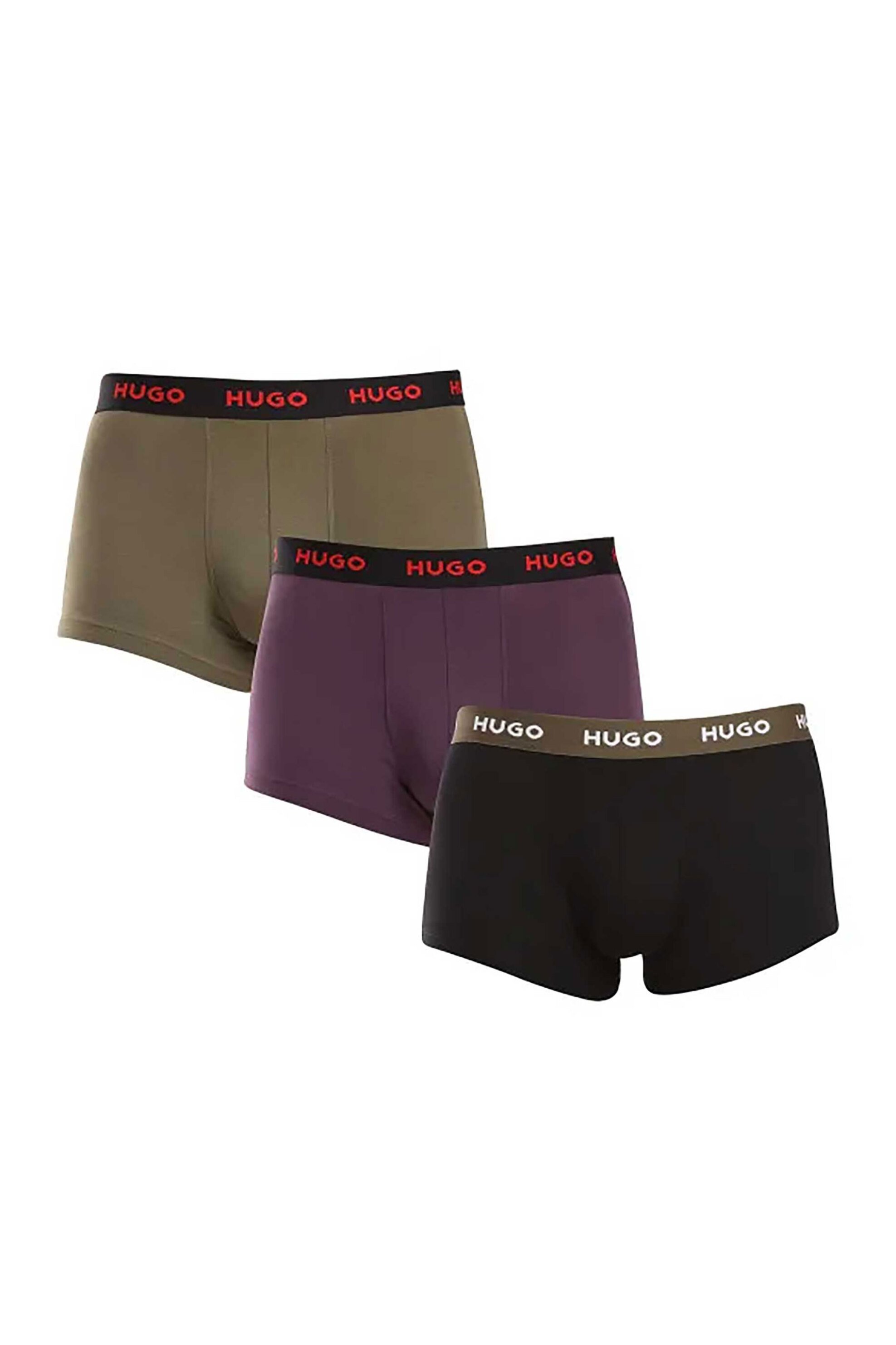 HUGO Hugo Boss σετ ανδρικά εσώρουχα boxer με logo tape στο λάστιχο (3 τεμάχια) - 50517878 Λαδί