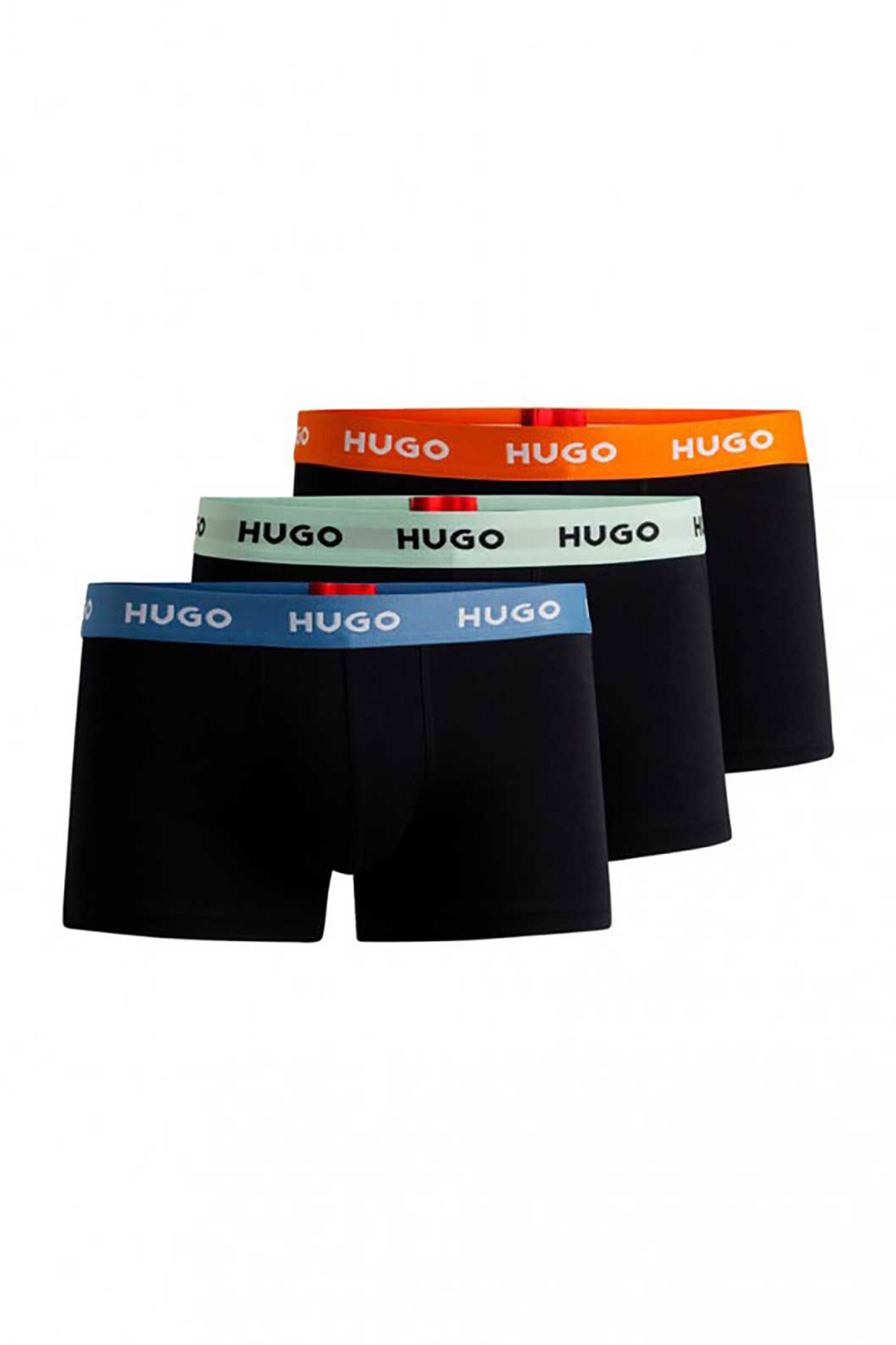 HUGO Hugo Boss σετ ανδρικά εσώρουχα boxer με logo tape στο λάστιχο (3 τεμάχια) - 50517878 Μαύρο