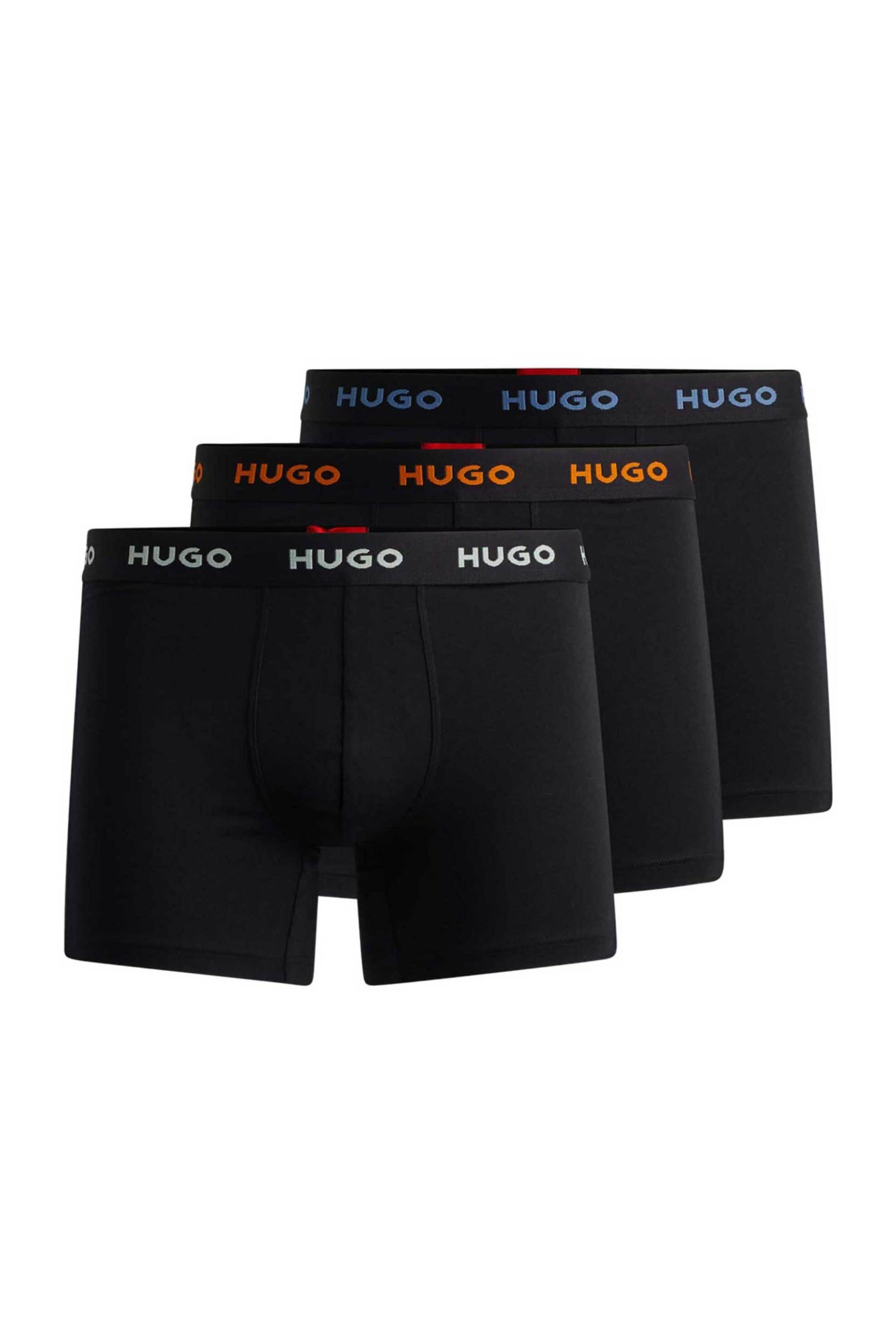 HUGO Hugo Boss σετ ανδρικά εσώρουχα boxer με logo print στο λάστιχο (3 τεμάχια) - 50517886 Μαύρο