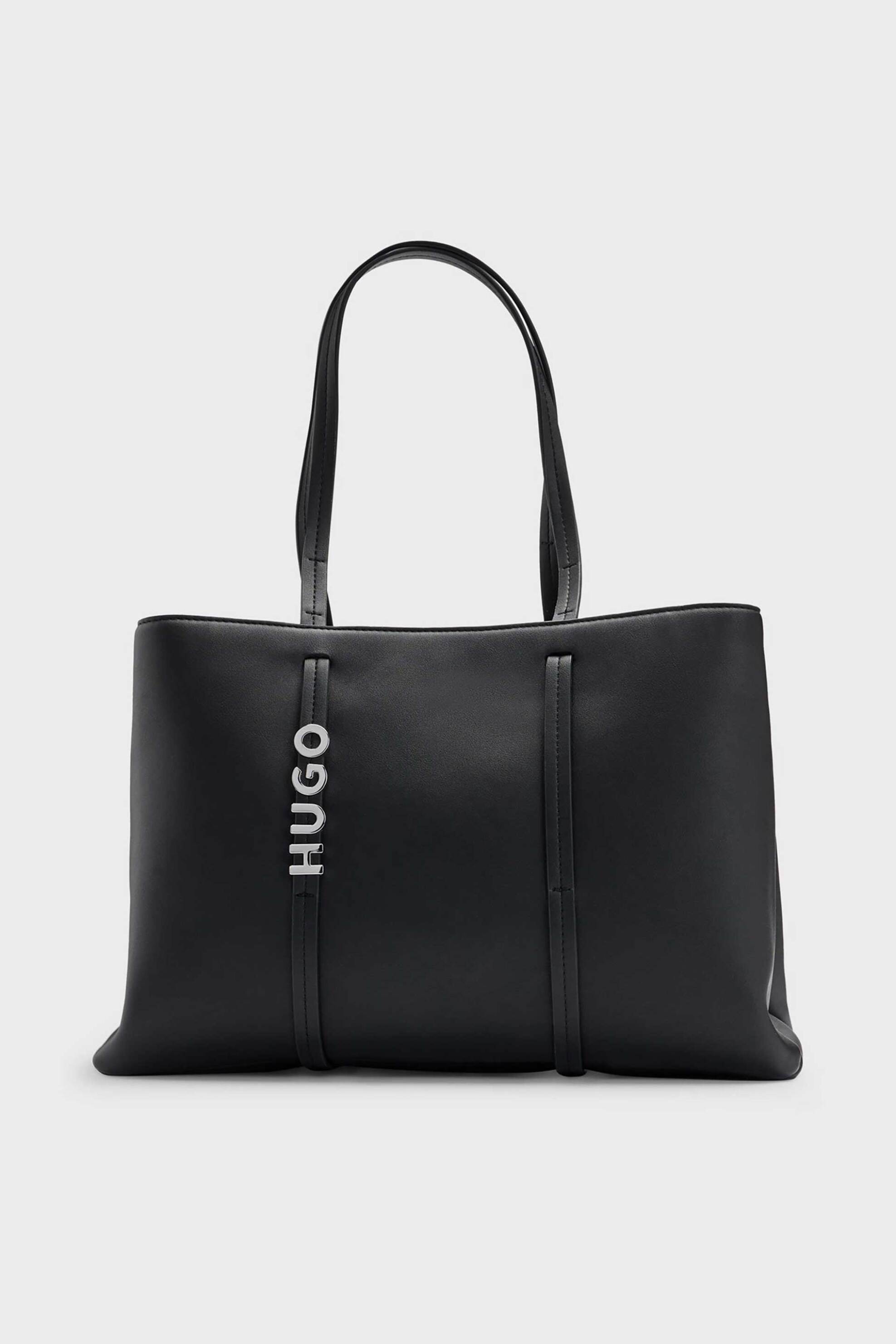  Hugo Boss γυναικεία τσάντα shopper με μεταλλικό λογότυπο - 50523576 Μαύρο 2025