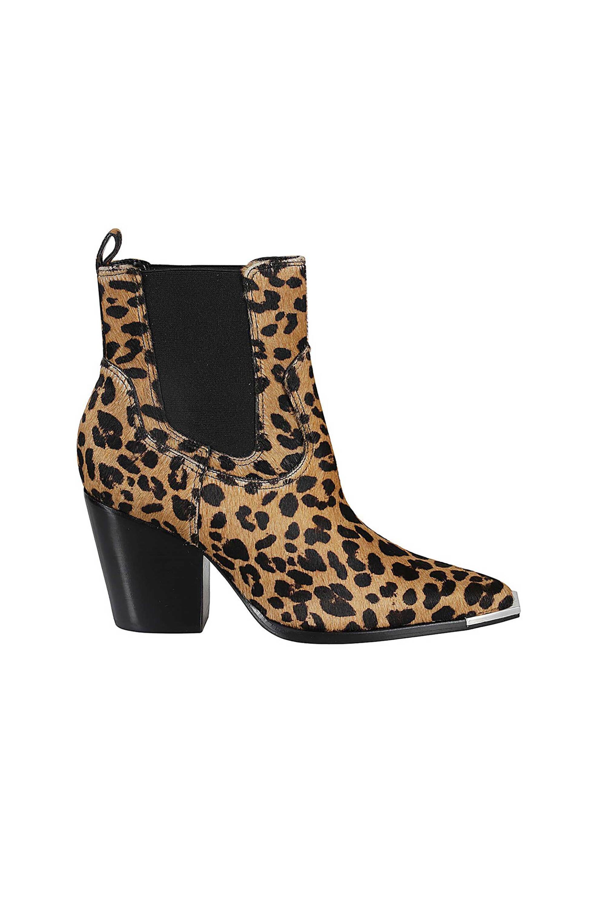  Schutz γυναικεία δερμάτινα μποτάκια με leopard print - S2165900160002 Καφέ 2025