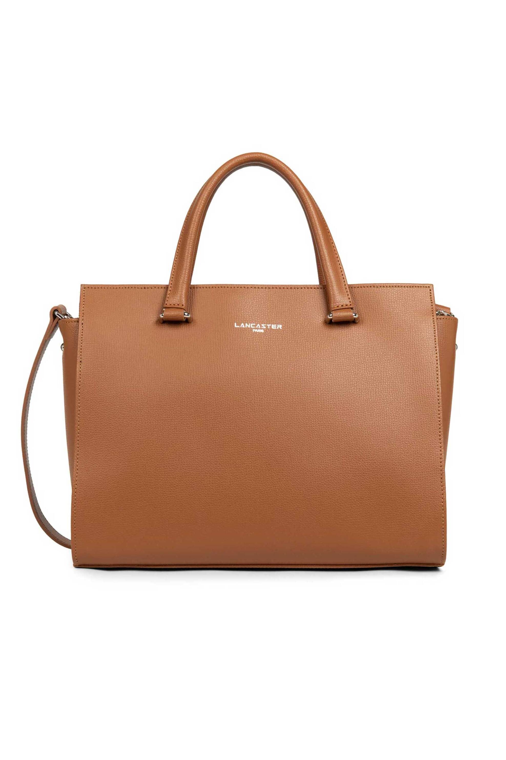 LANCASTER BAGS Lancaster γυναικεία δερμάτινη τσάντα tote μονόχρωμη με σταμπωτό λογότυπο "Sierra À Main Grand" - 438-009 Ταμπά