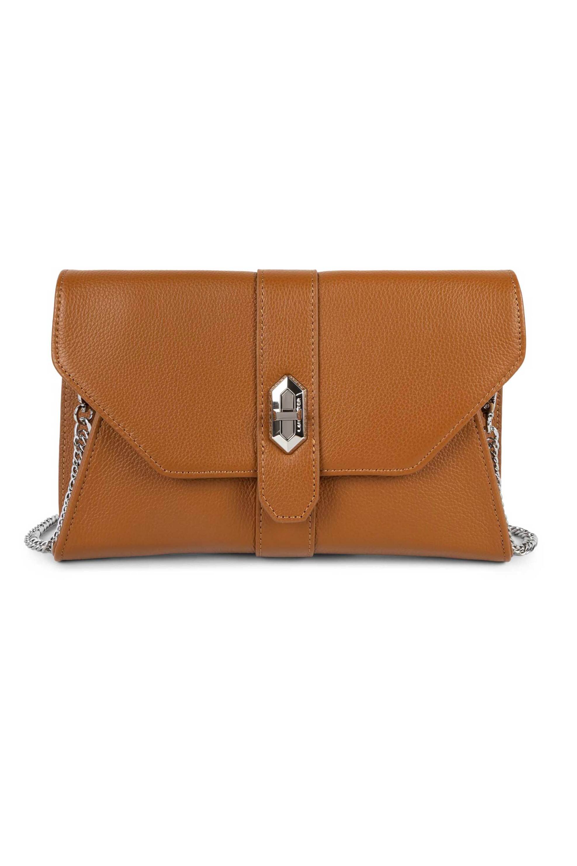 LANCASTER BAGS Lancaster γυναικεία δερμάτινη τσάντα clutch "Milano Delta" - 547-76 Καμηλό