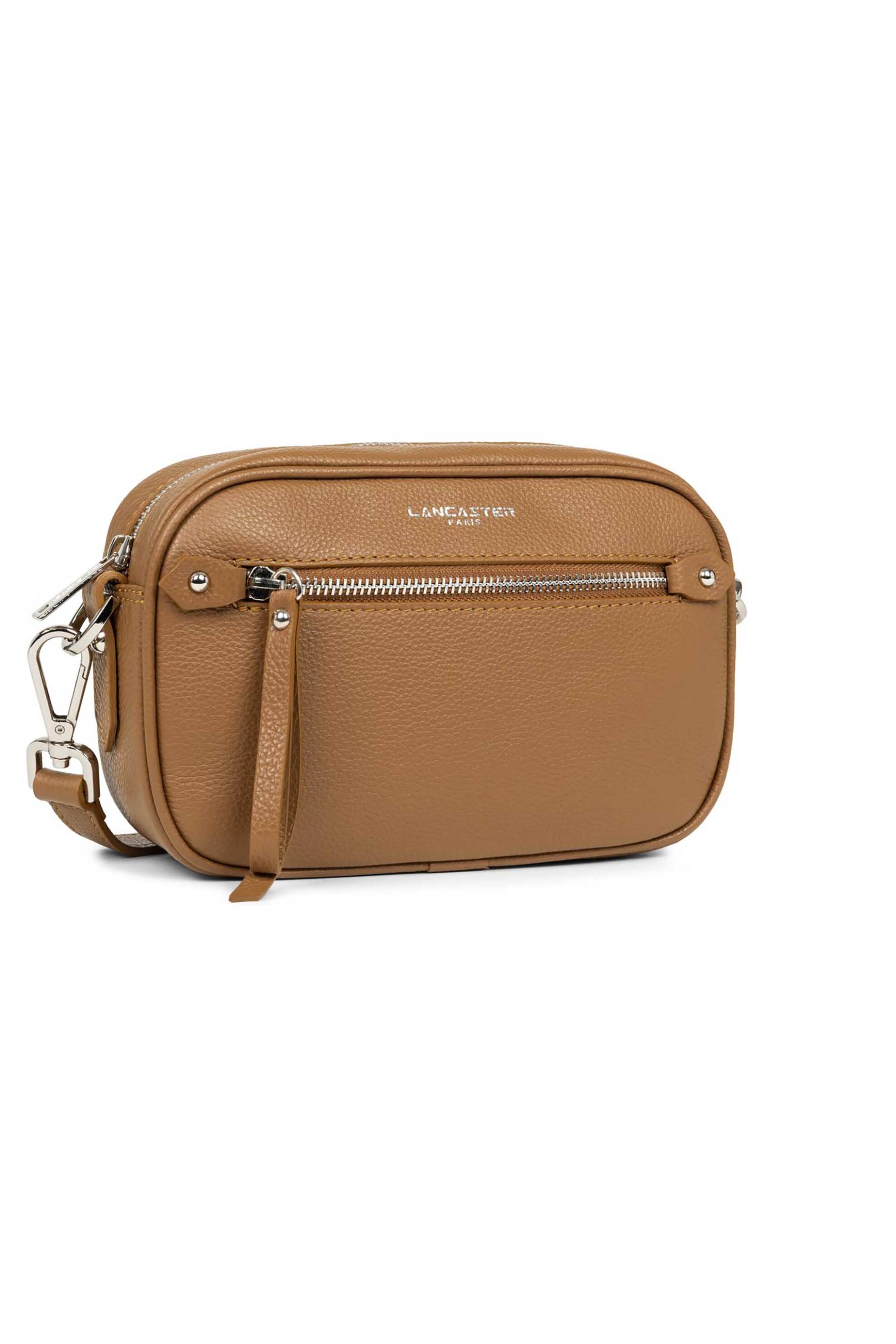 Lancaster γυναικεία δερμάτινη τσάντα crossbody με λογότυπο "Florence" - 480-001 Καμηλό φωτογραφία