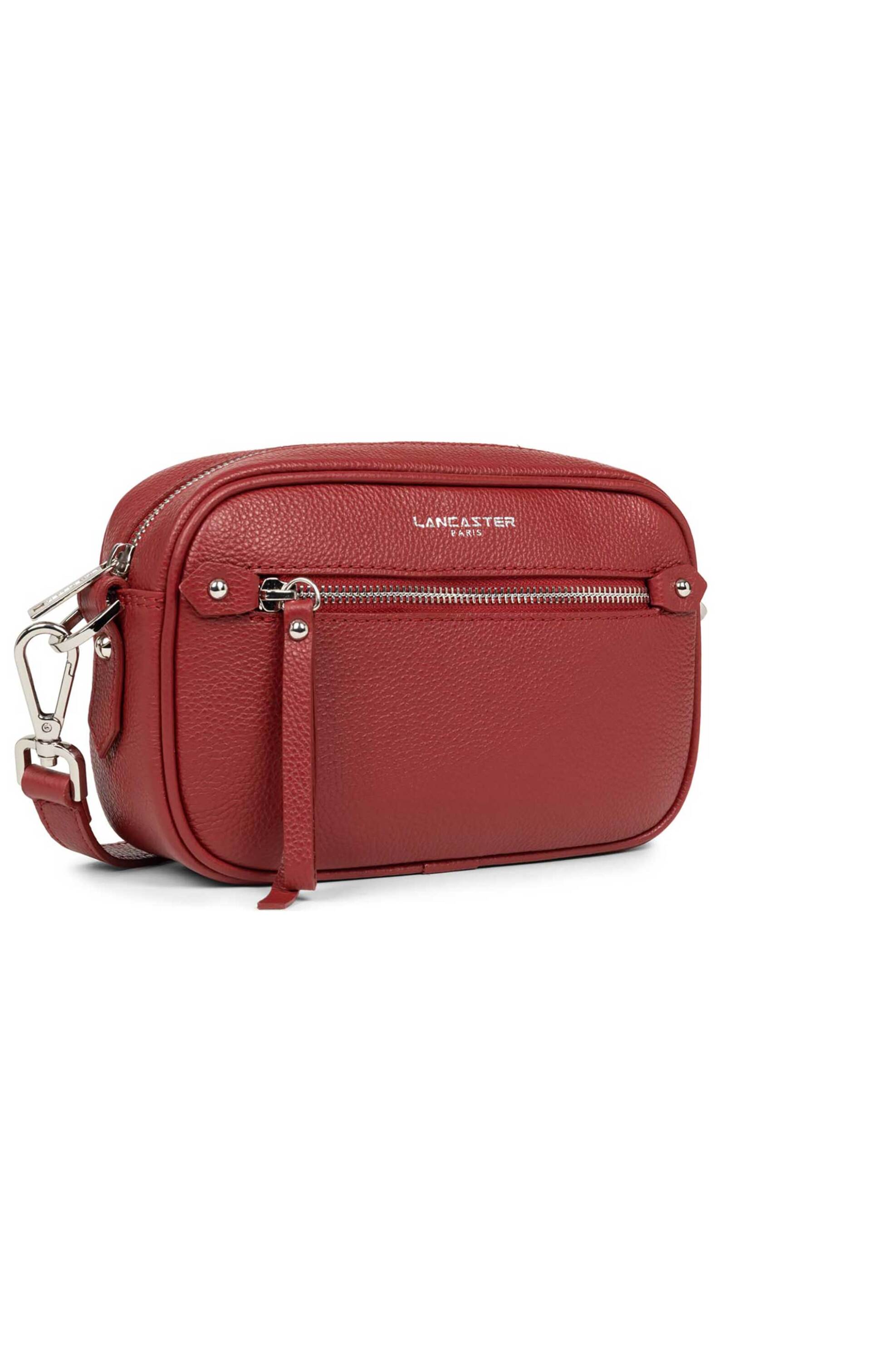 Lancaster γυναικεία δερμάτινη τσάντα crossbody με λογότυπο "Florence" - 480-001 Μπορντό φωτογραφία