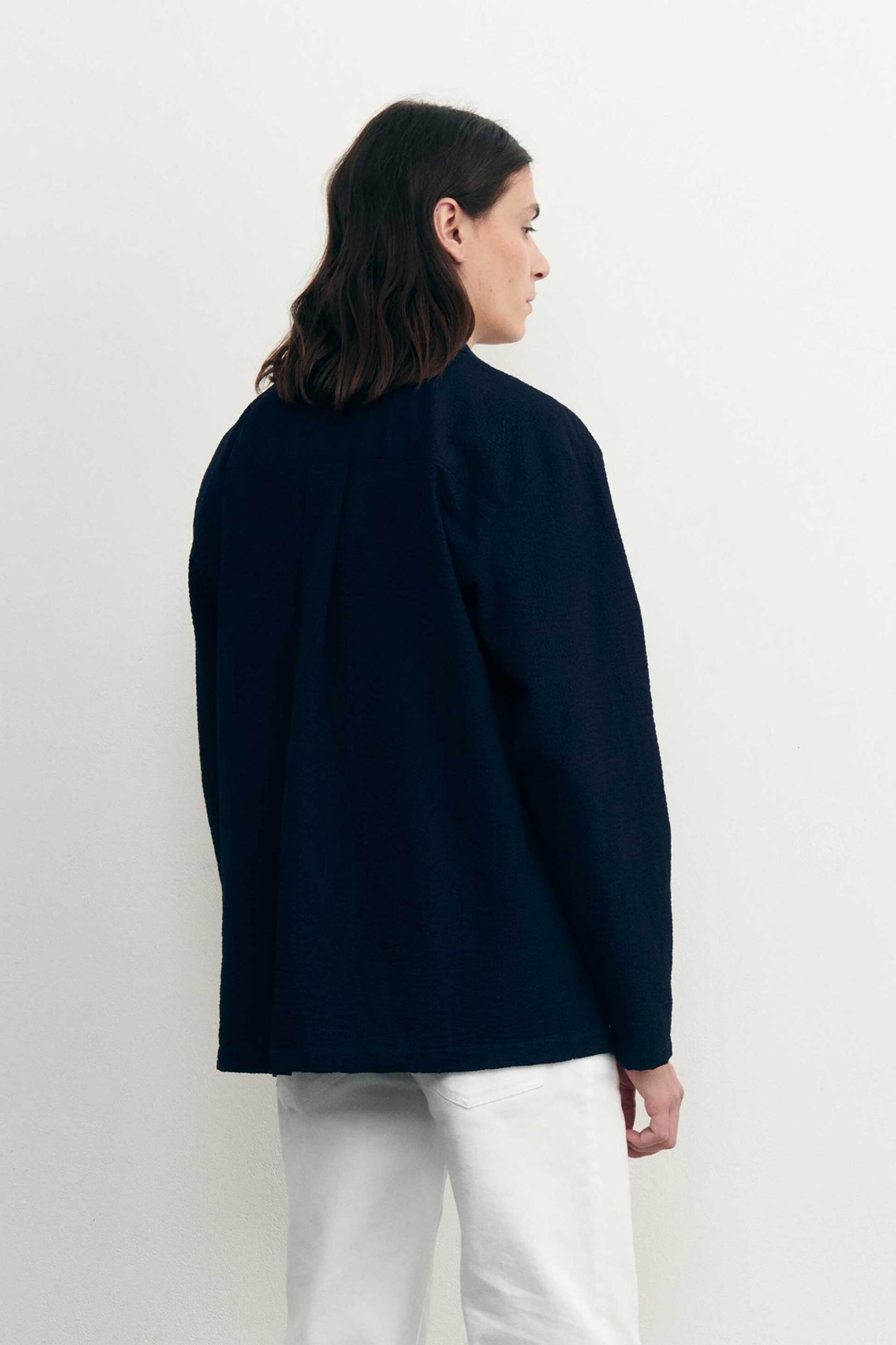 Maison Labiche ανδρικό πουκάμισο oversized με τσέπες "TLaurens" - TMLAURENSMLLAB Μπλε Σκούρο φωτογραφία