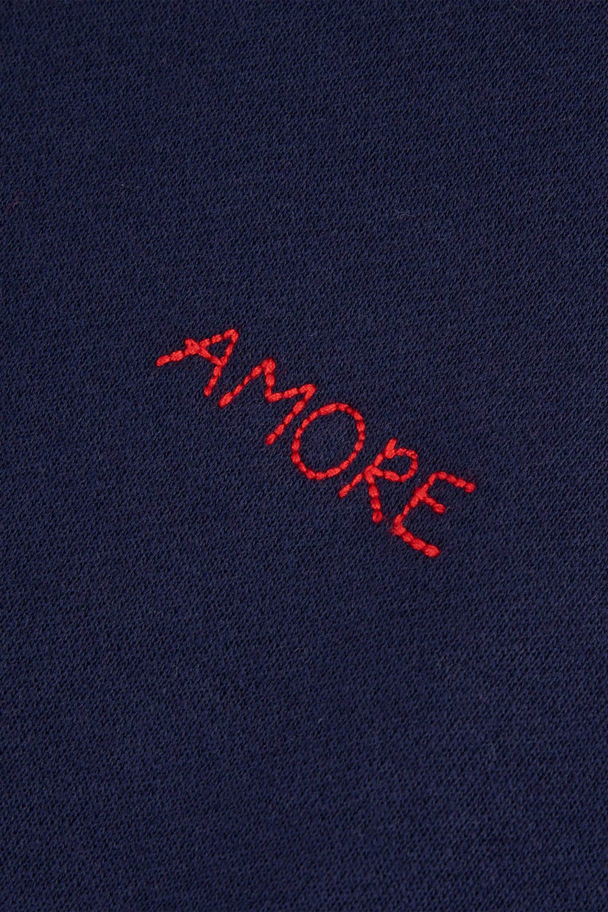 Maison Labiche ανδρική μπλούζα φούτερ Straight Cut "Amore" - NMLEDRUAMORE Σκούρο Μπλε φωτογραφία