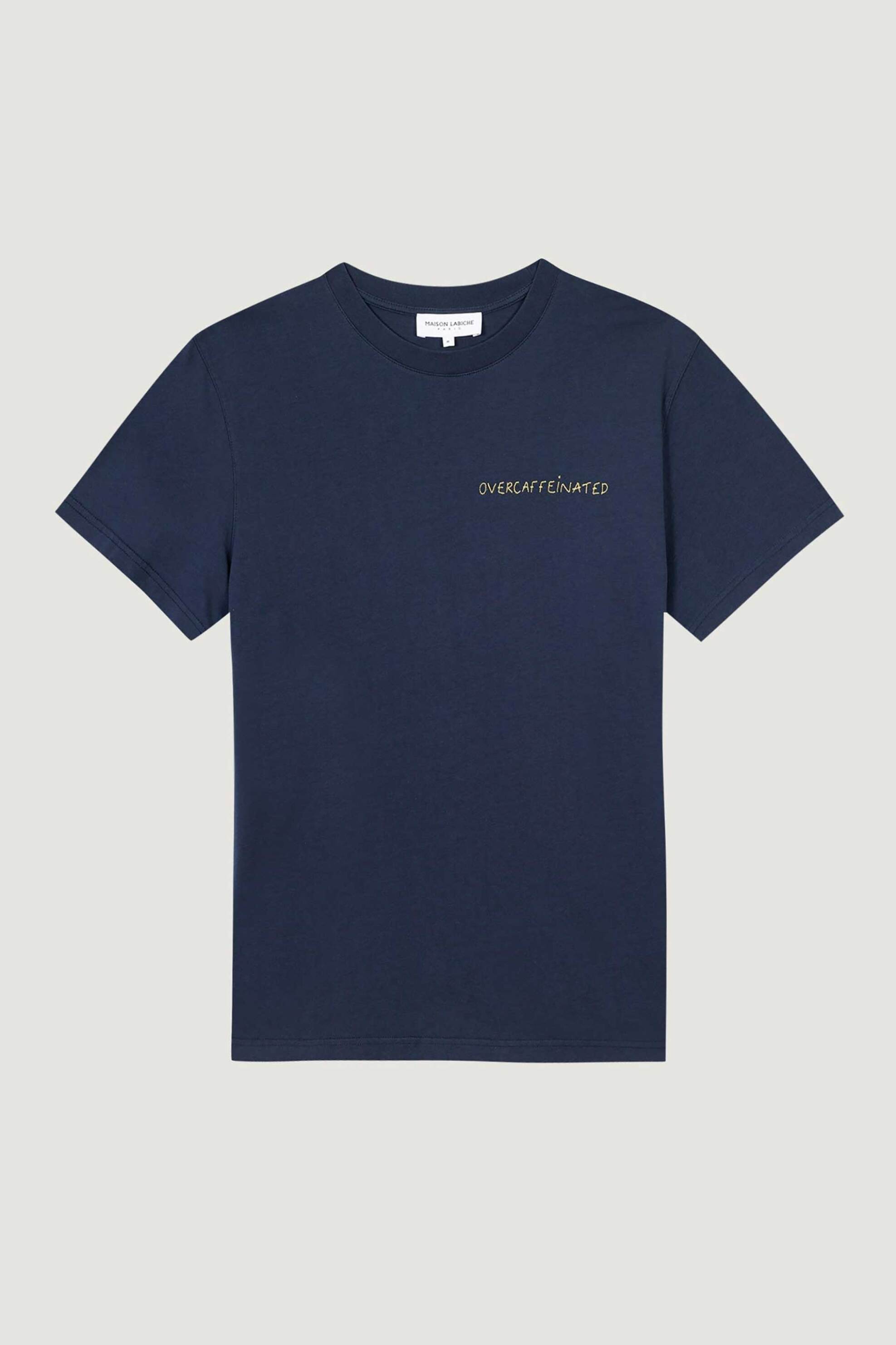 Maison Labiche ανδρικό T-shirt Slim Fit "Overcaffeinated" - UMPOPINOVERCAF Μπλε Σκούρο φωτογραφία