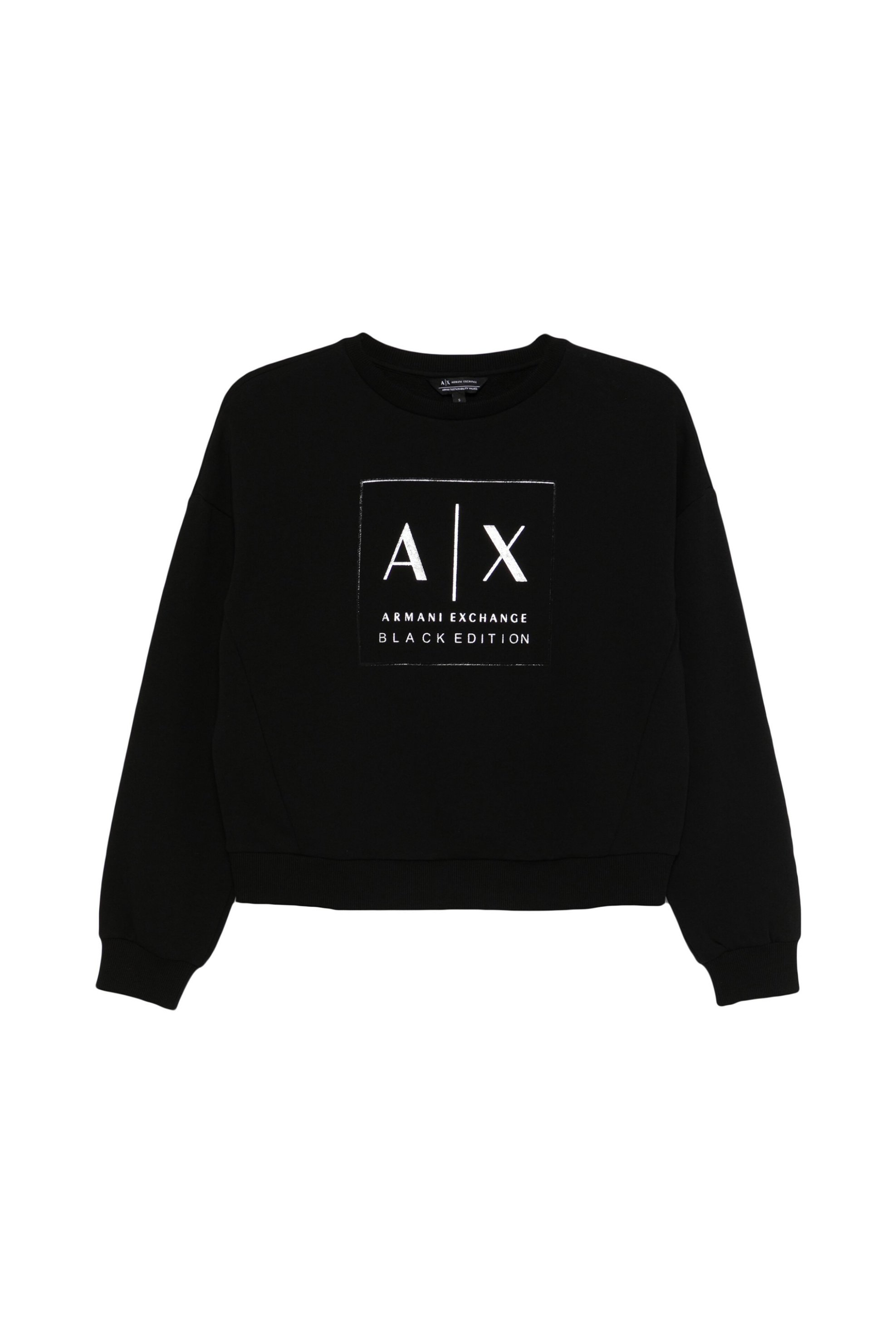  Armani Exchange γυναικεία μπλούζα φούτερ με logo print - XW000006AF10172 Μαύρο 2025