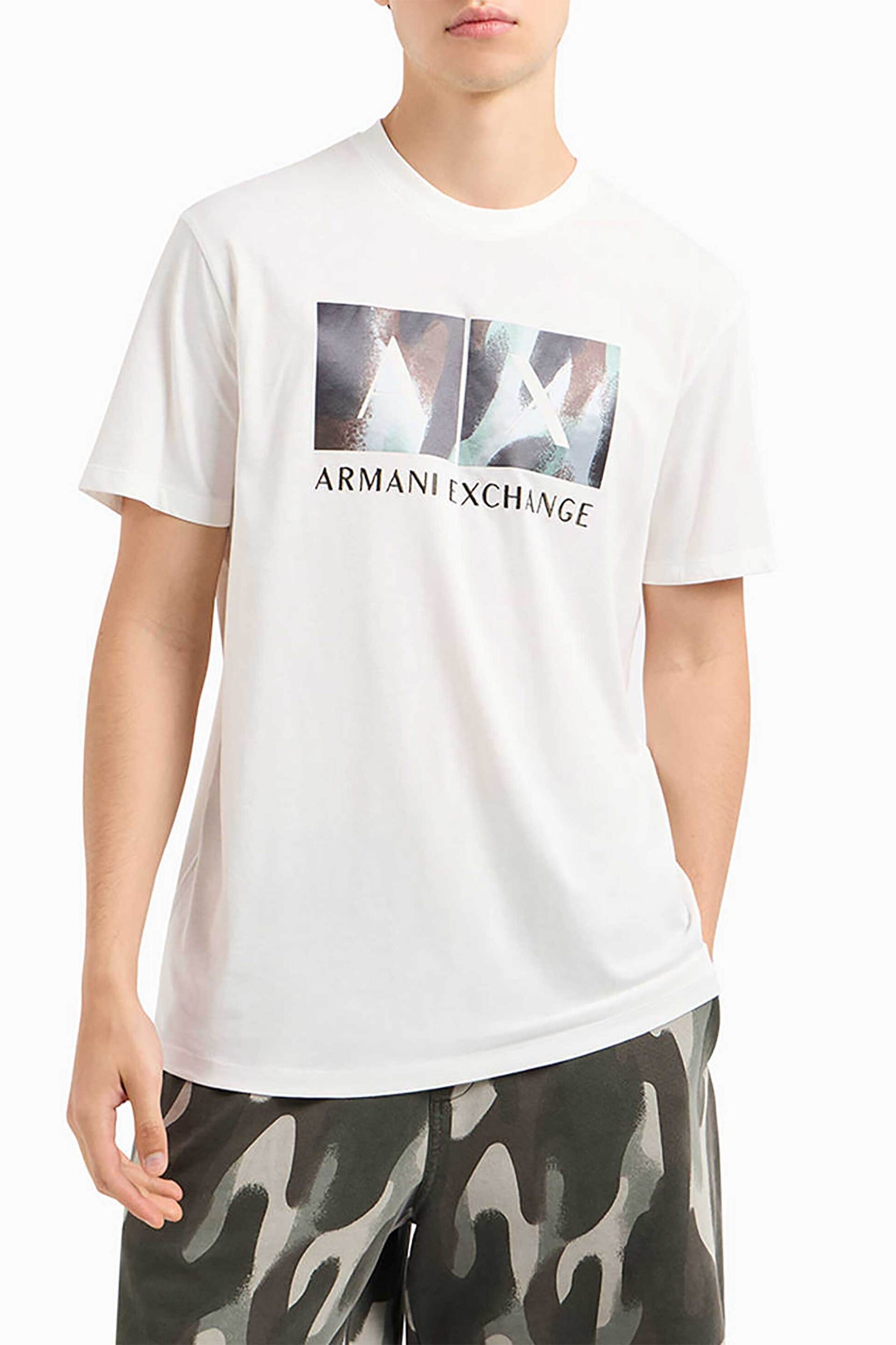 ARMANI EXCHANGE Armani Exchange ανδρικό T-shirt με graphic logo print - 6DZTHFZJH4Z Λευκό