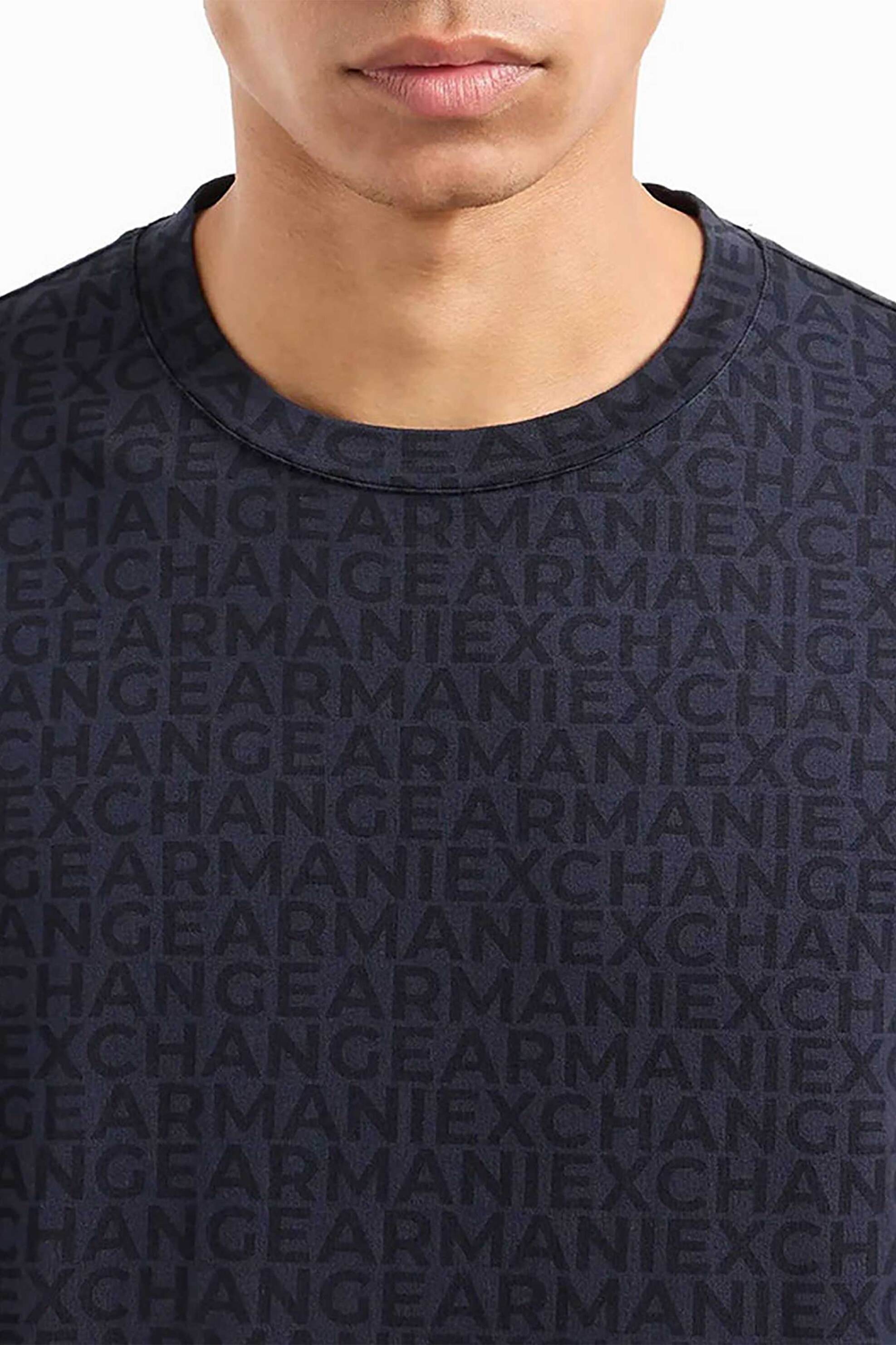 Armani Exchange ανδρικό T-shirt με all-over logo print - 6DZTJAZJH4Z Μπλε Σκούρο φωτογραφία