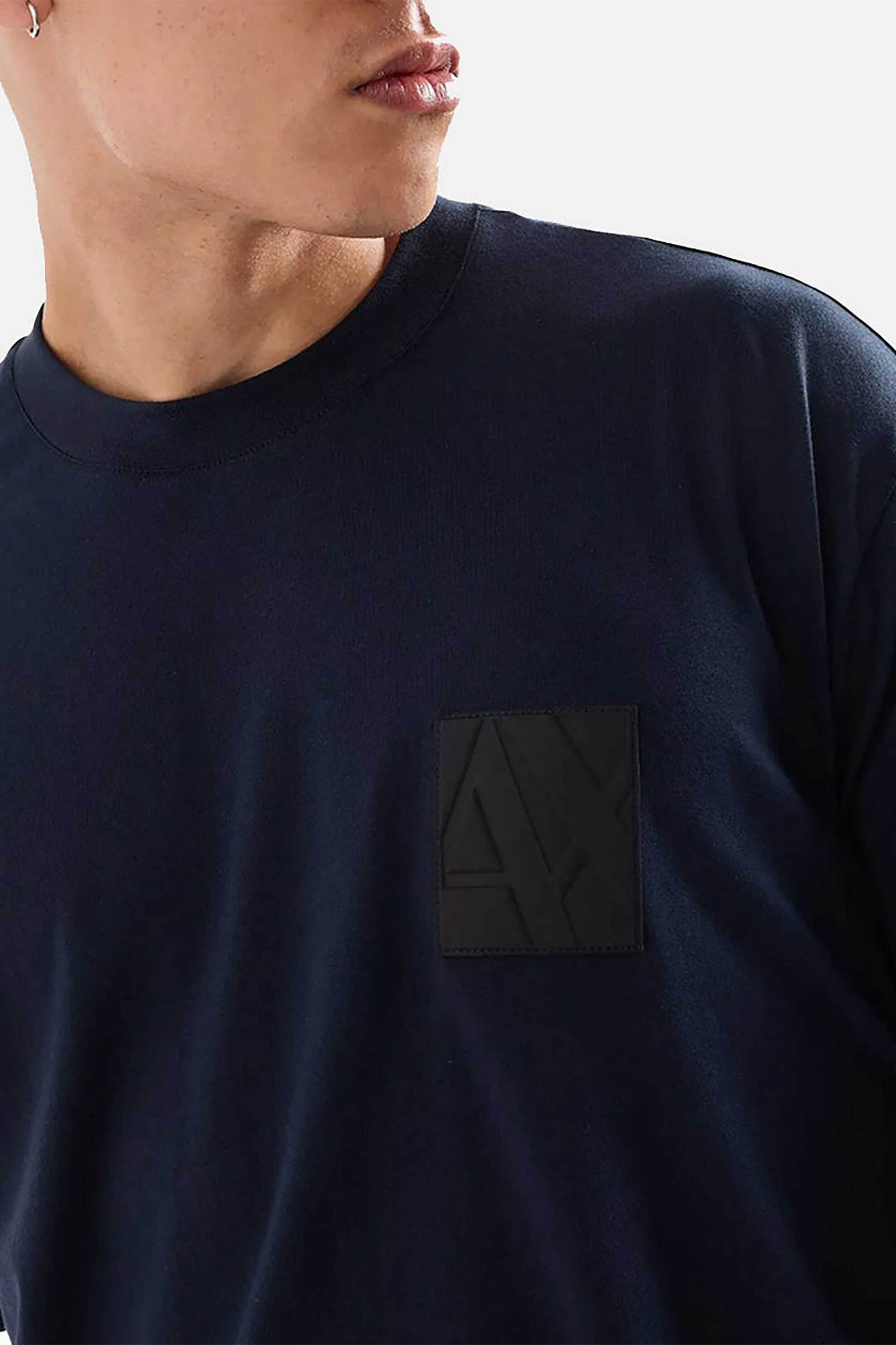 Armani Exchange ανδρικό T-shirt με logo patch - 6DZTJGZJ8EZ Μπλε Σκούρο φωτογραφία