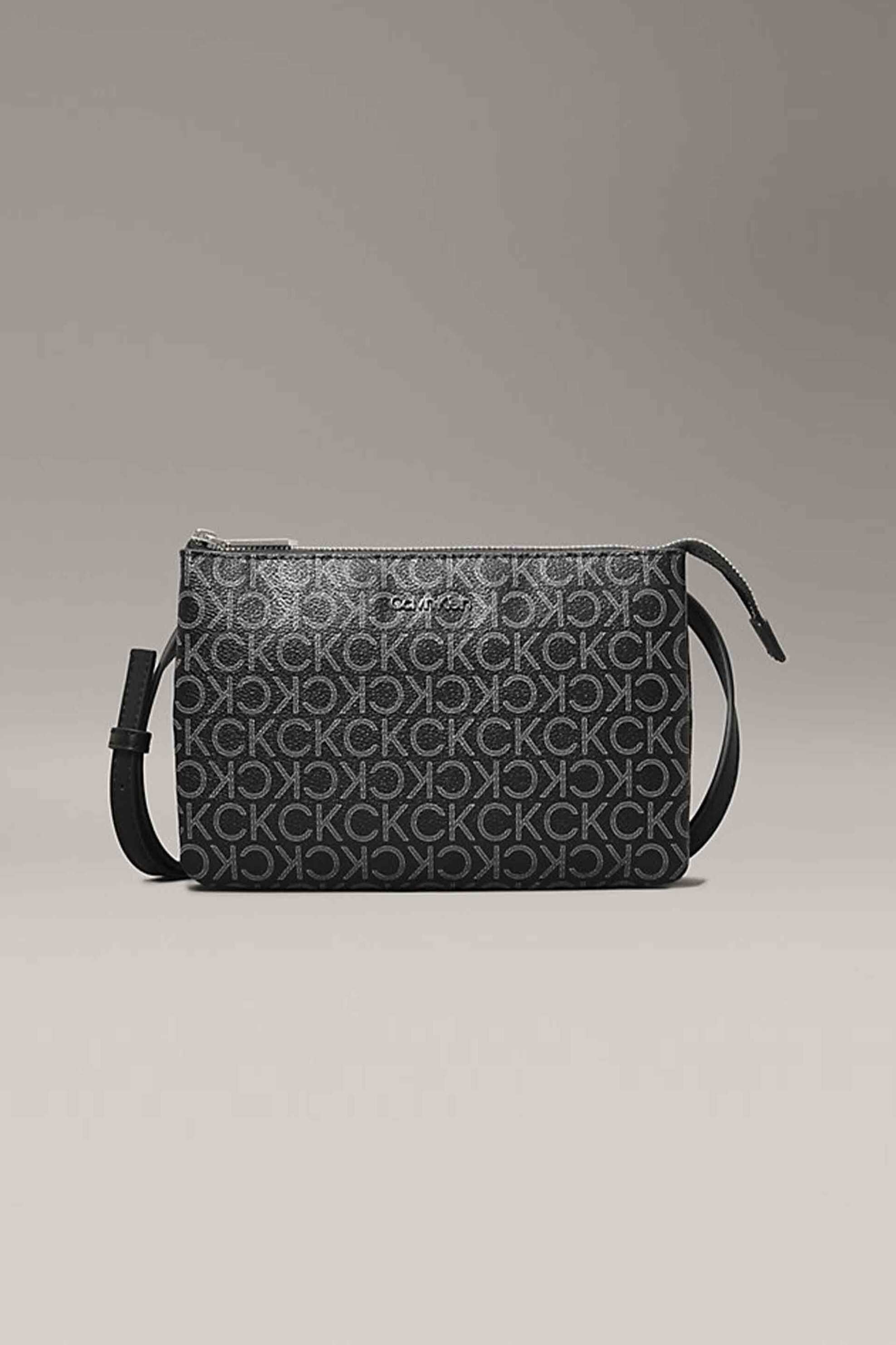  CK Jeans γυναικεία τσάντα crossbody με all-over monogram print και μεταλλικό λογότυπο - K60K609417 Μαύρο 2025