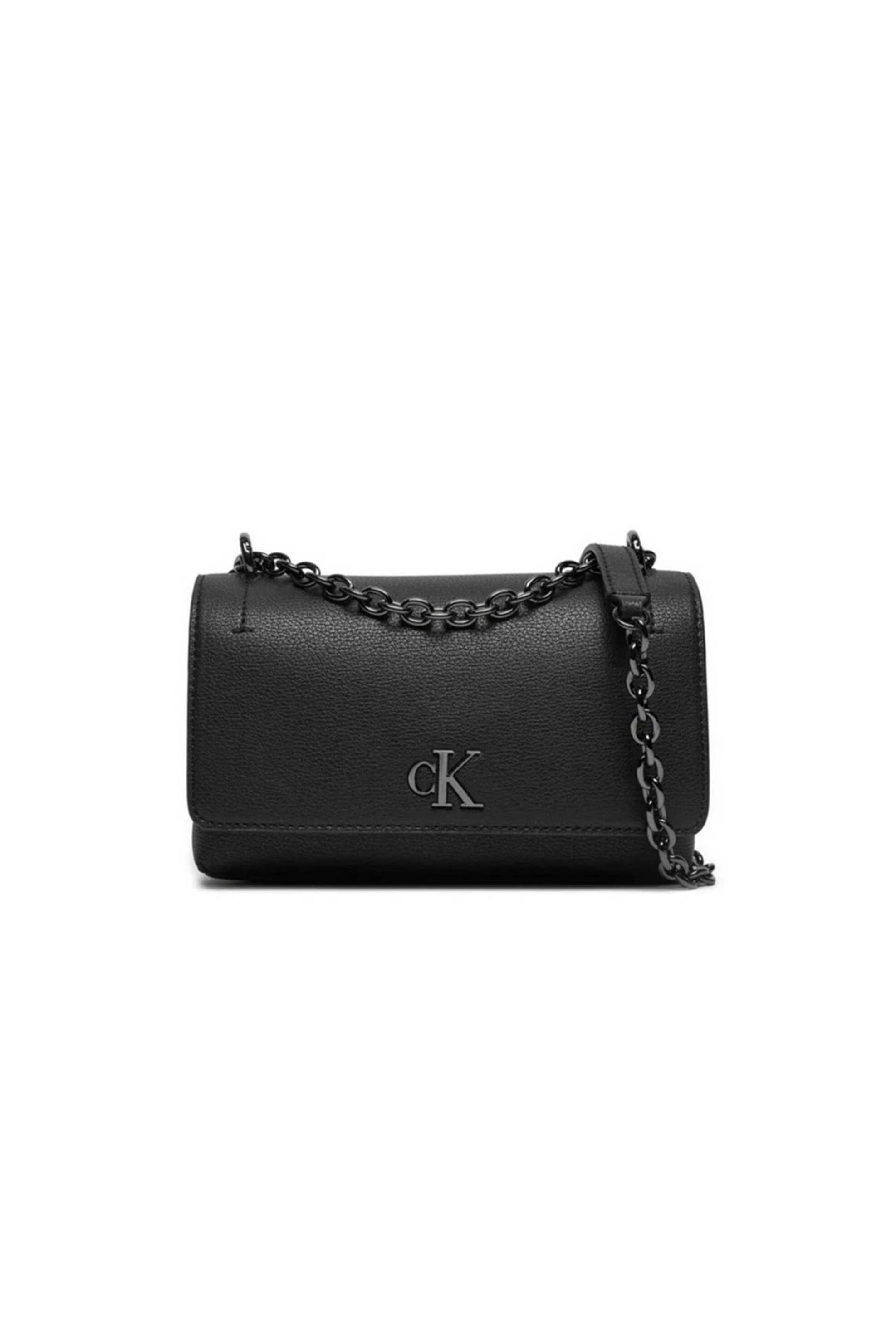  CK Jeans γυναικείο mini bag μονόχρωμο με μεταλλικό μονόγραμμα - K60K612233 Μαύρο 2025