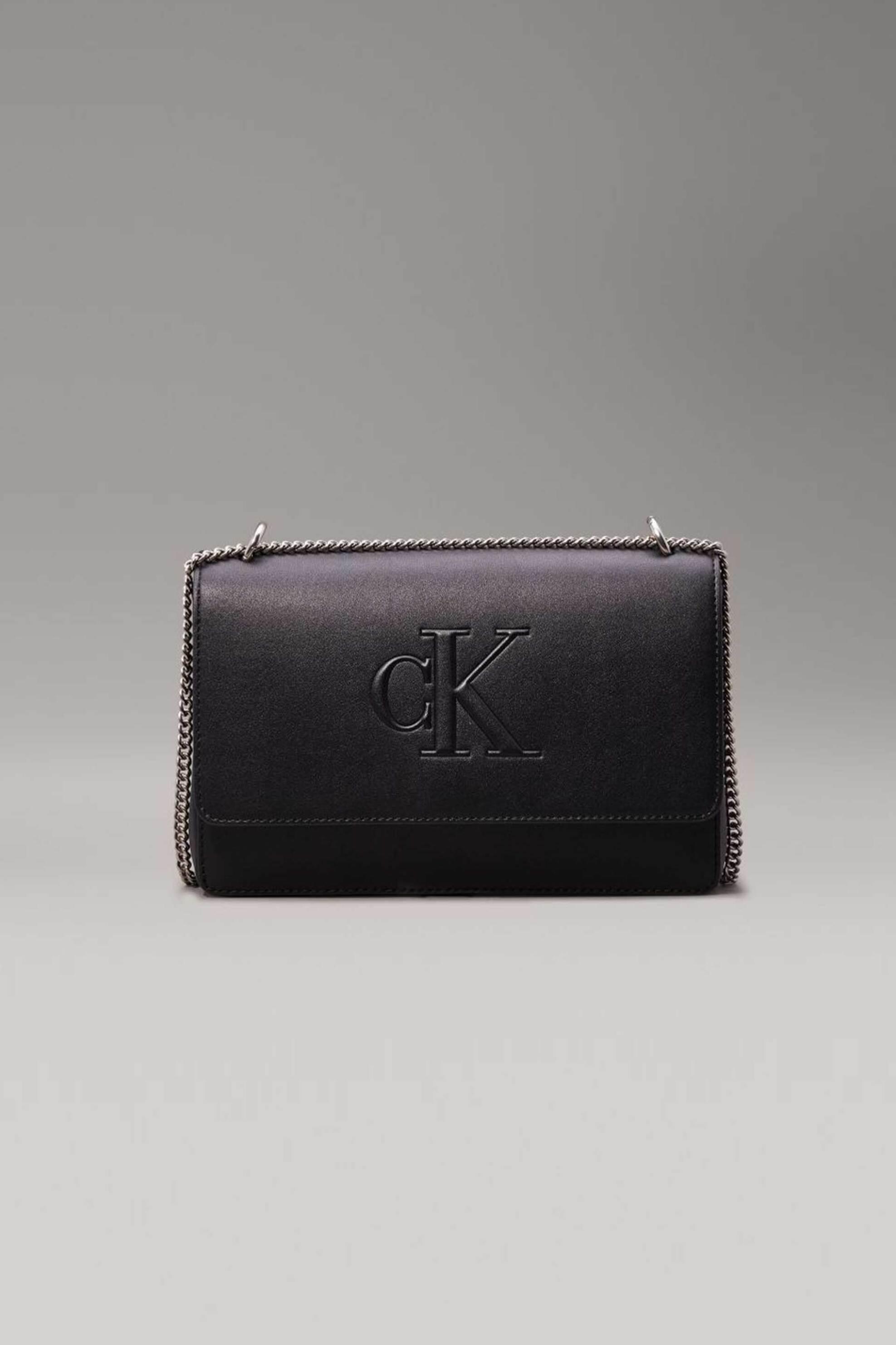  CK Jeans γυναικεία τσάντα crossbody μονόχρωμη με ανάγλυφο μονόγραμμα - K60K612727 Μαύρο 2025