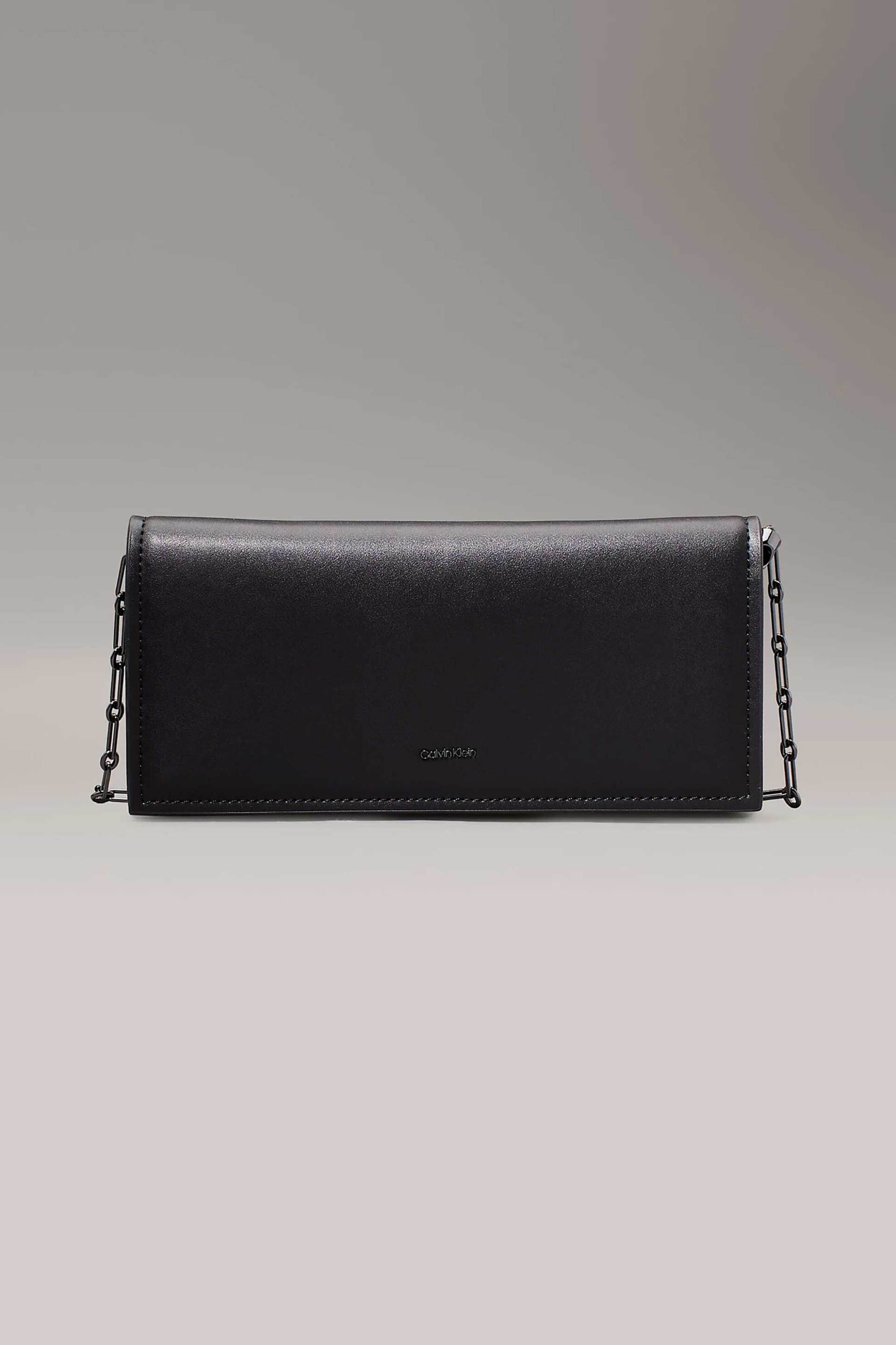  CK Jeans γυναικείο clutch μονόχρωμο με αλυσίδα - K60K612623 Μαύρο 2025