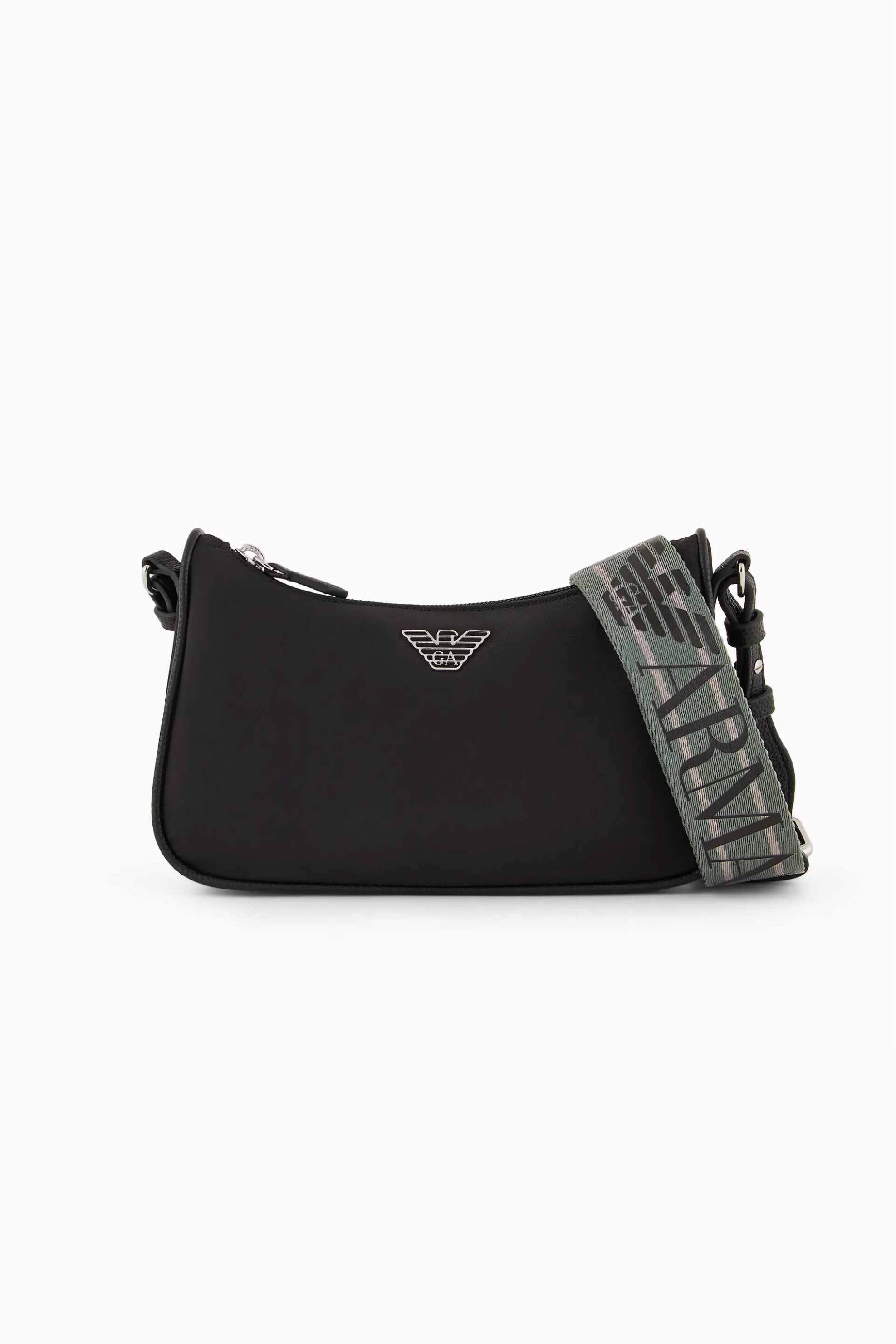  Emporio Armani γυναικεία τσάντα crossbody με eagle plaque logo - Y3H293YWS1E Μαύρο 2025