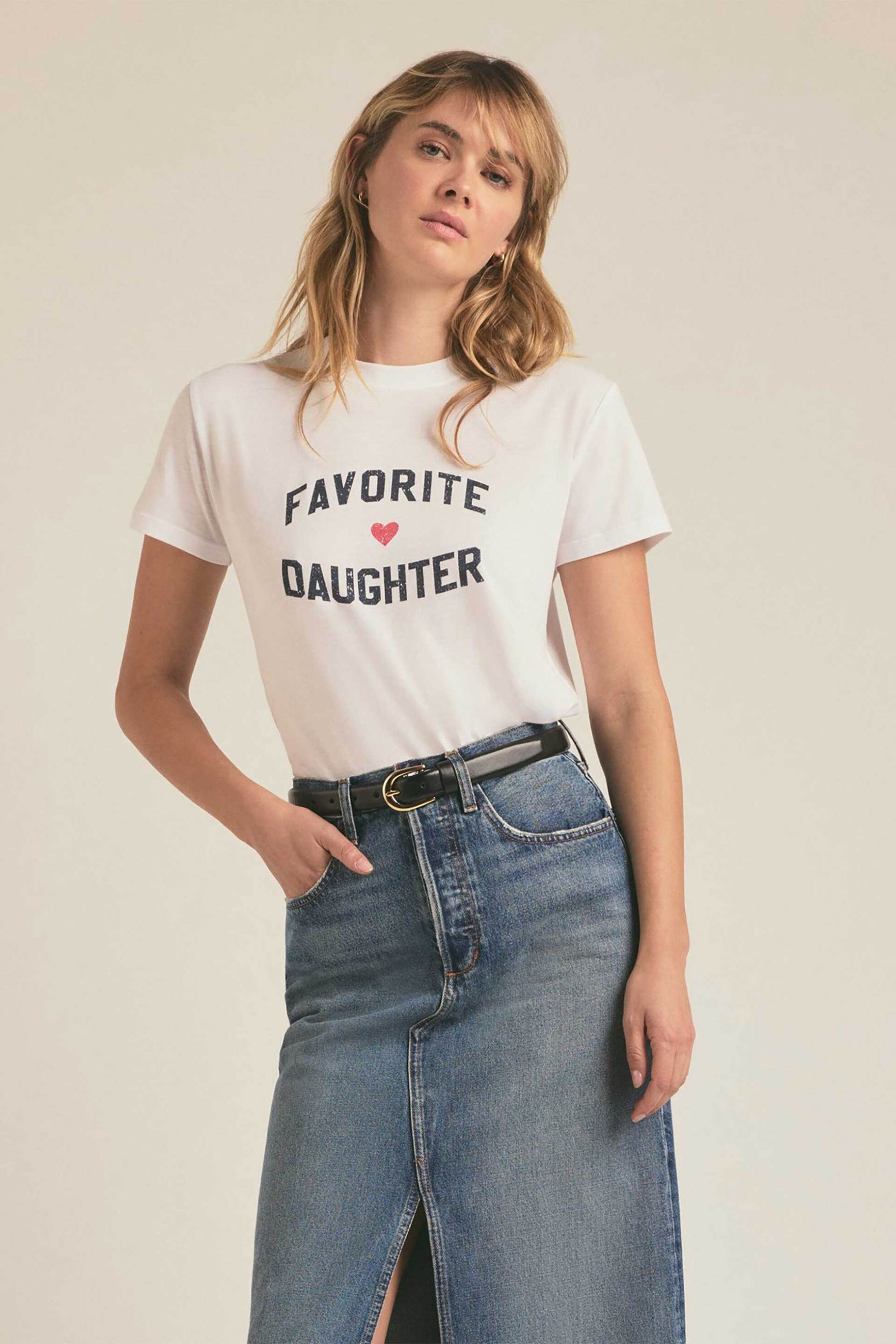  Favorite Daughter γυναικείο T-shirt με logo print - 45FHNTFD5508-WHT Λευκό 2025