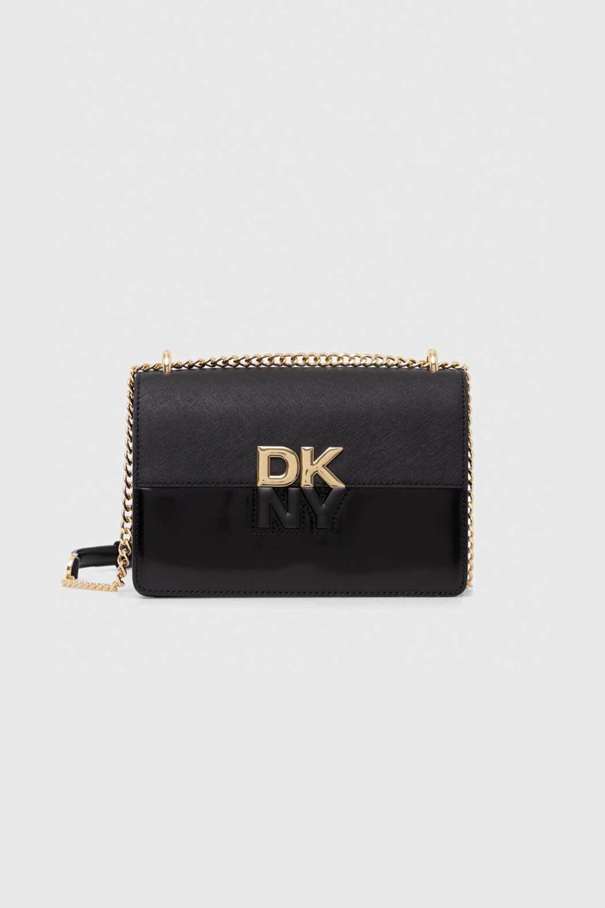  DKNY γυναικείο δερμάτινο mini bag με μεταλλικό λογότυπο 