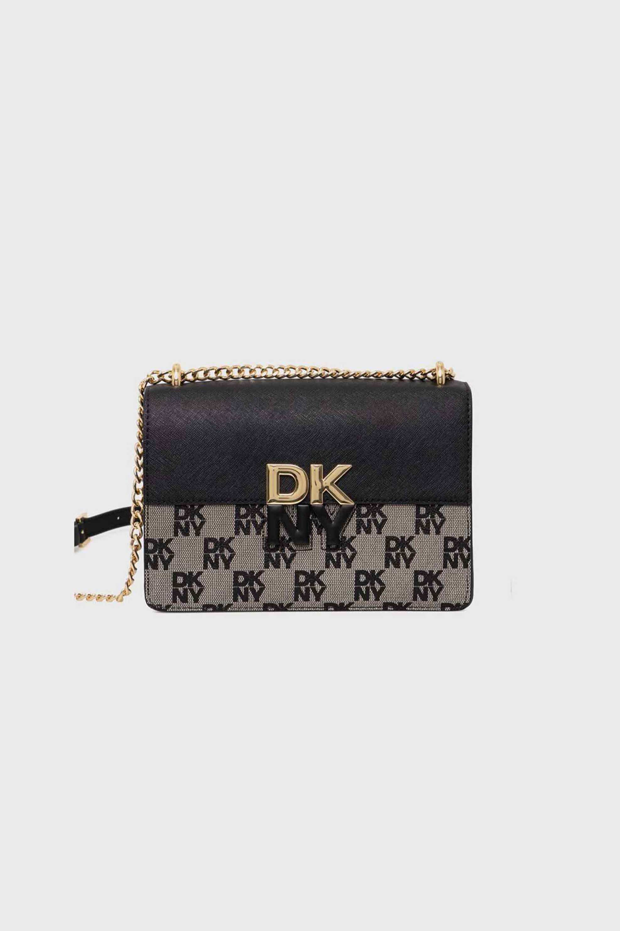  DKNY γυναικείο δερμάτινο mini bag με all-over logo 