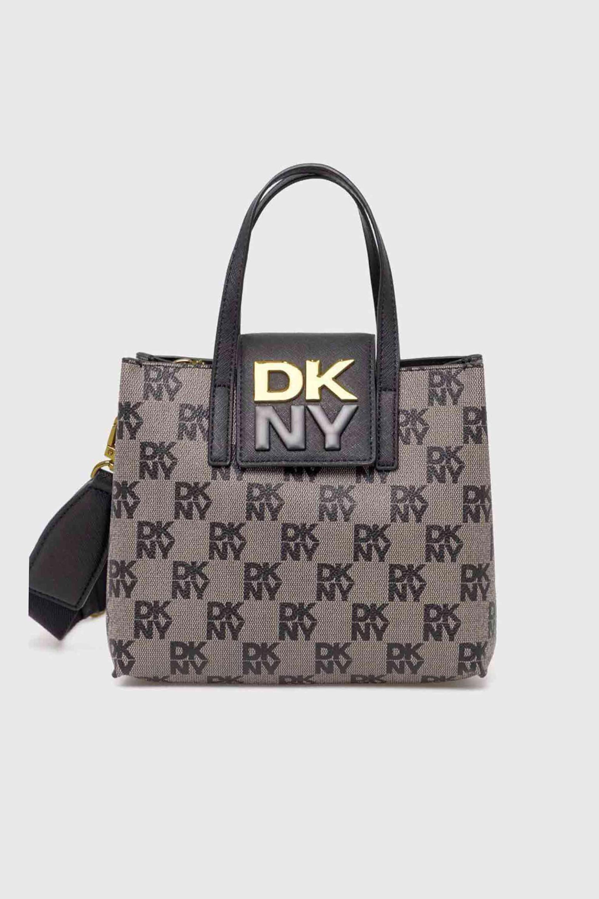  DKNY γυναικεία δερμάτινη τσάντα χειρός με μεταλλικό logo 