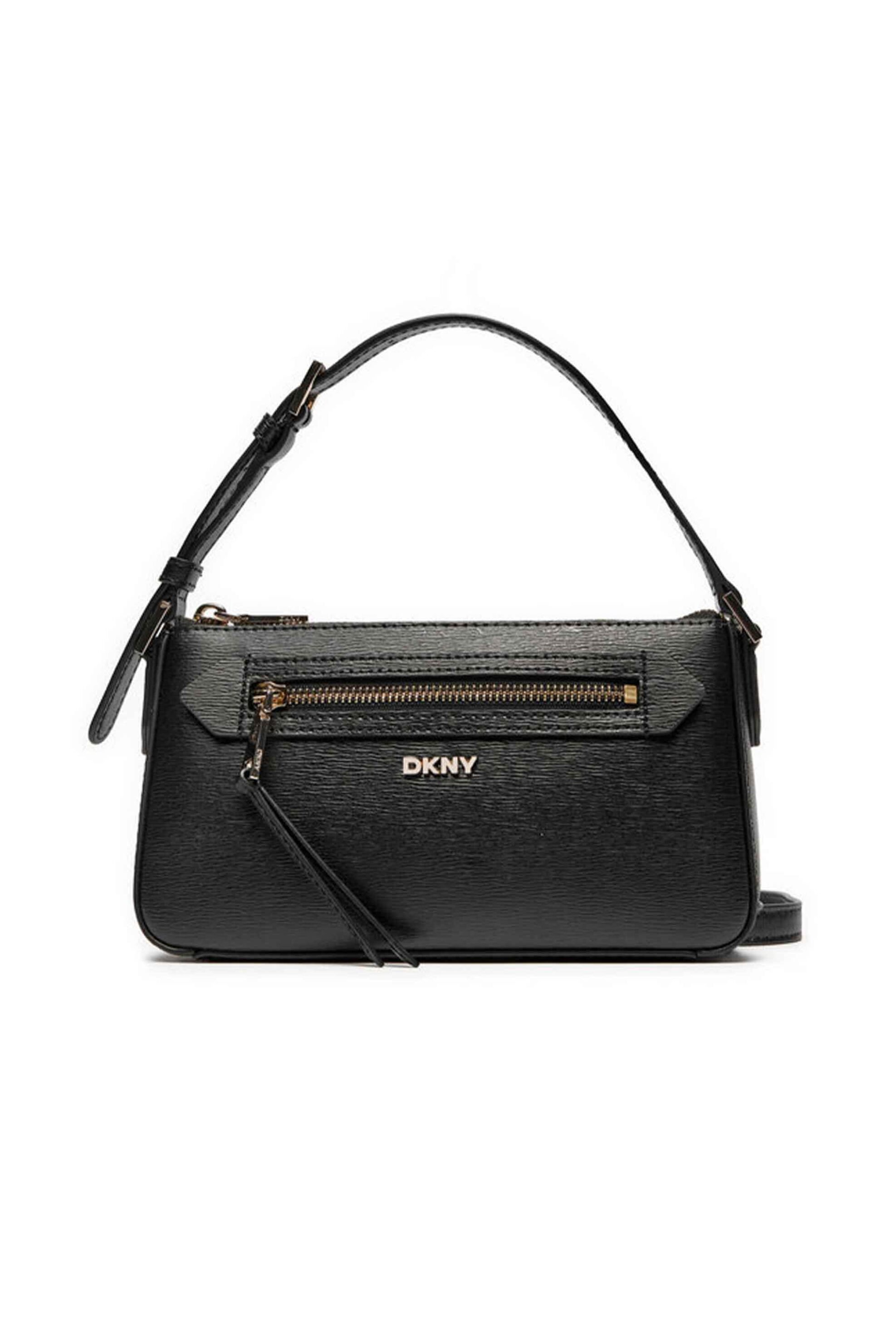  DKNY γυναικεία δερμάτινη τσάντα crossbody με μεταλλικό logo 