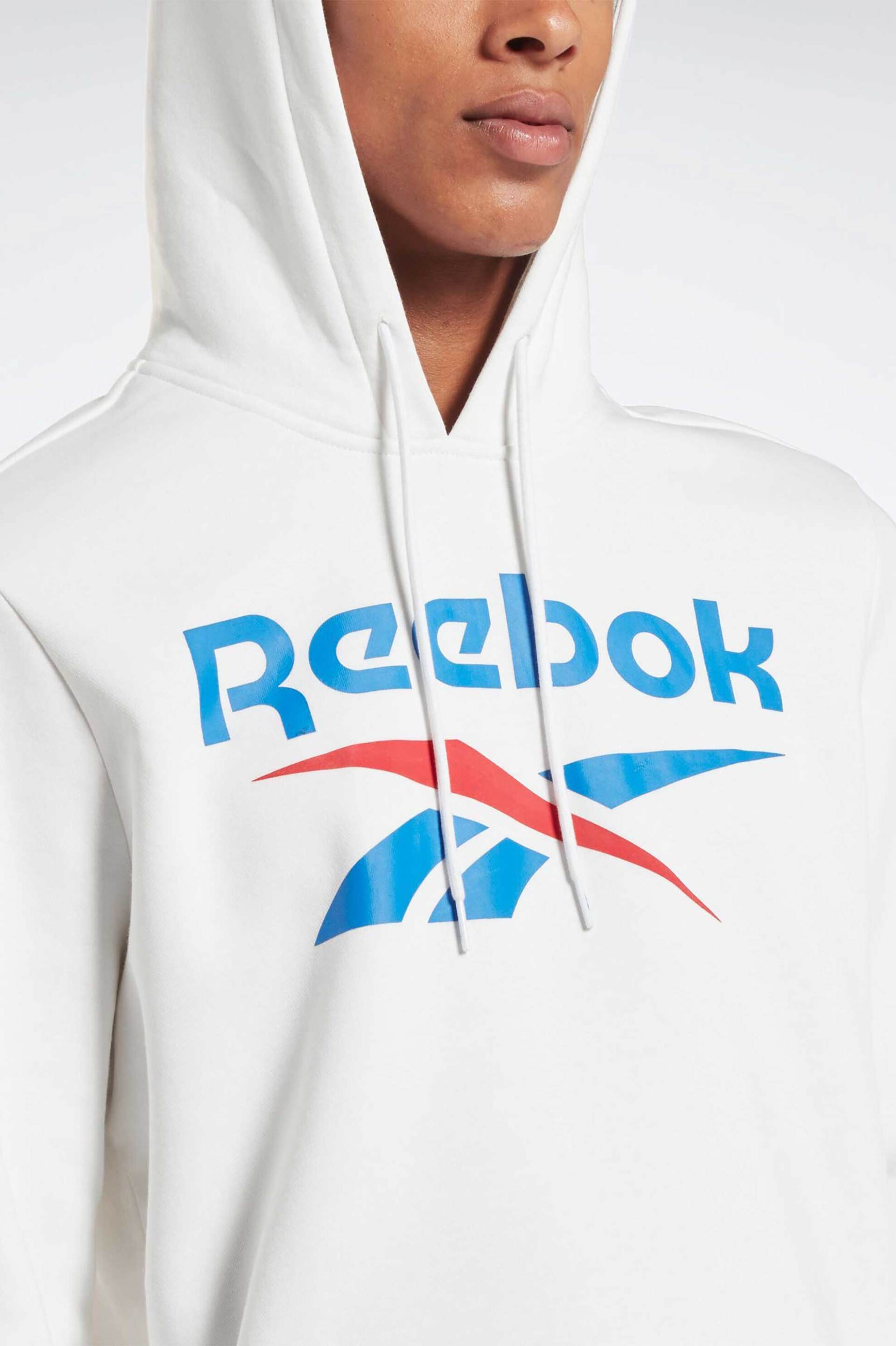 Reebok ανδρική μπλούζα φούτερ με κουκούλα και logo print Regular Fit - RCF23ST/100050293M Λευκό φωτογραφία