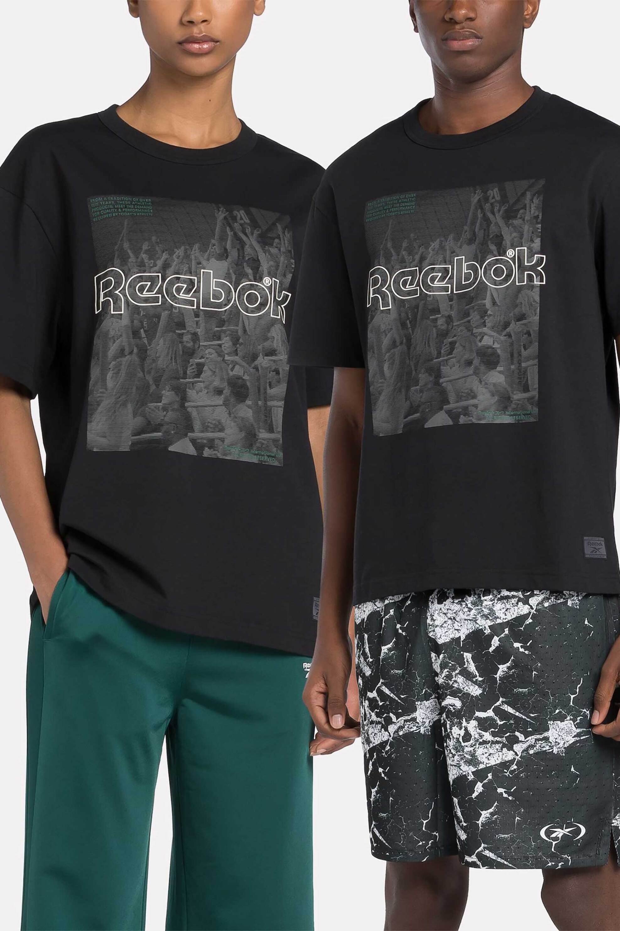 REEBOK Reebok unisex T-shirt με logo print "Team Tradition" - RCF24TS/100205656U Μαύρο