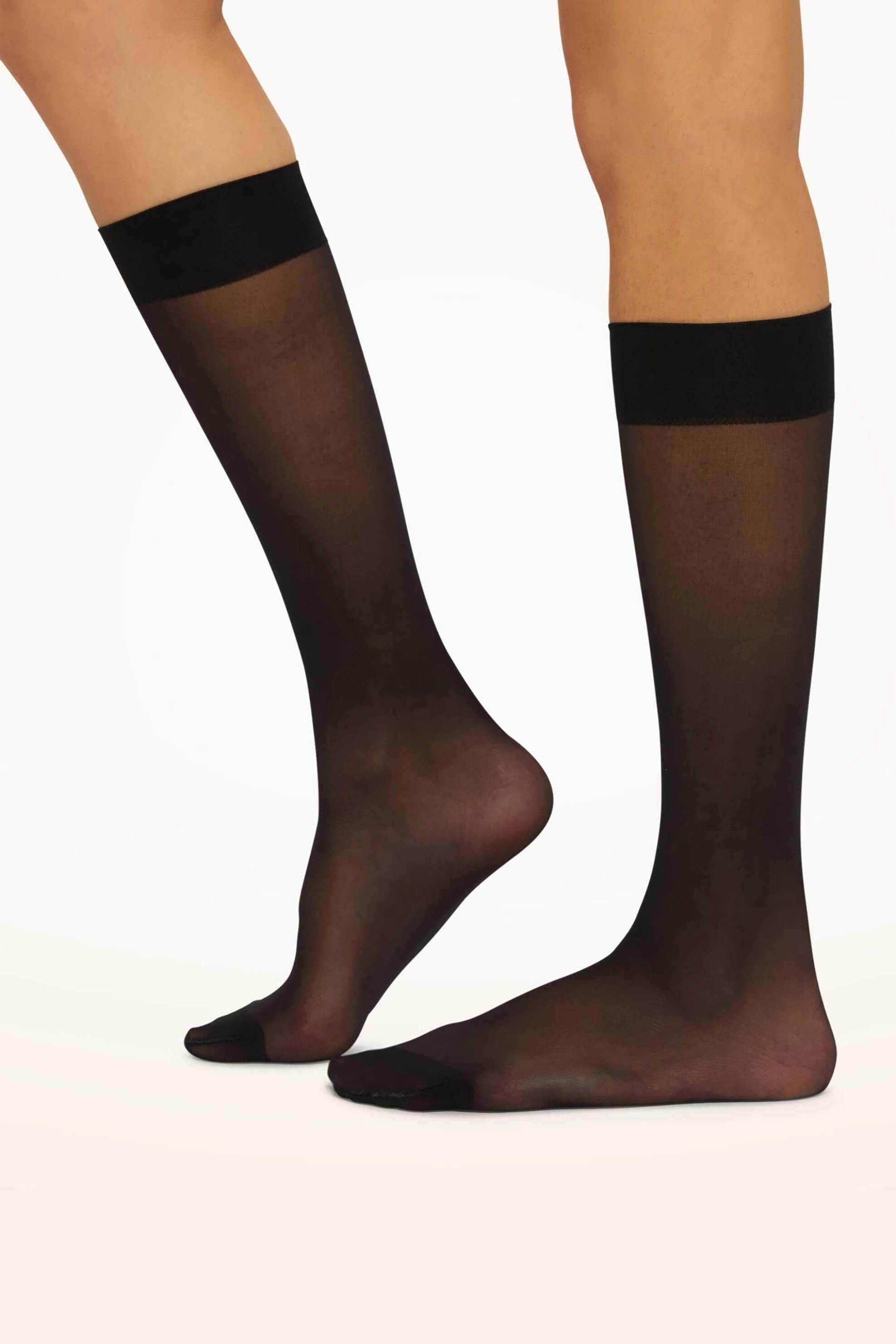 WOLFORD Wolford γυναικείες κάλτσες μέχρι το γόνατο μονόχρωμες - 31241 Μαύρο