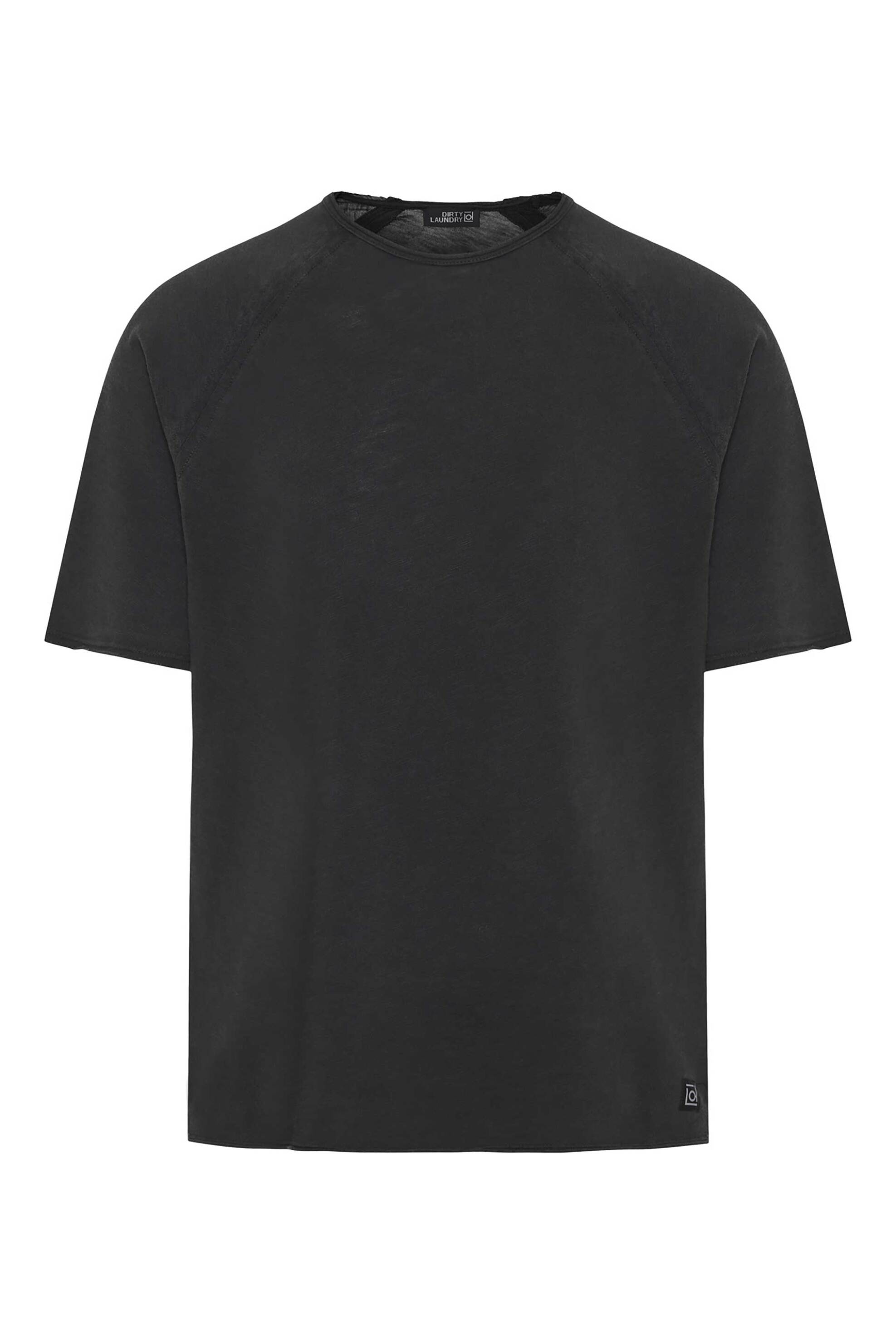 Dirty Laundry ανδρικό μονόχρωμο T-shirt με reglan μανίκια Regular Fit - DLMT000564 Μαύρο