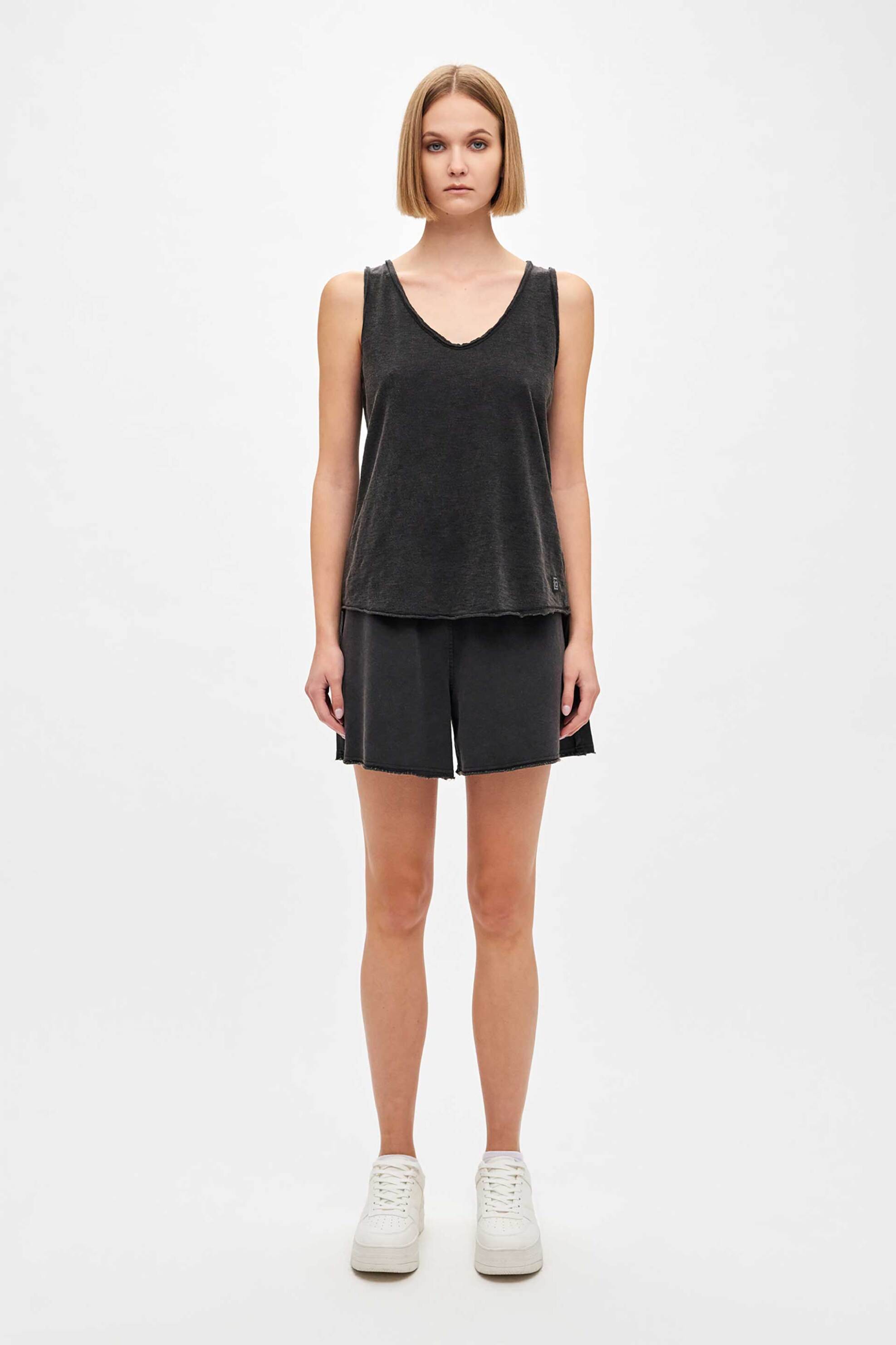 Dirty Laundry γυναικεία αμάνικη μπλούζα με V λαιμόκοψη Regular Fit - DLWT000089 Μαύρο