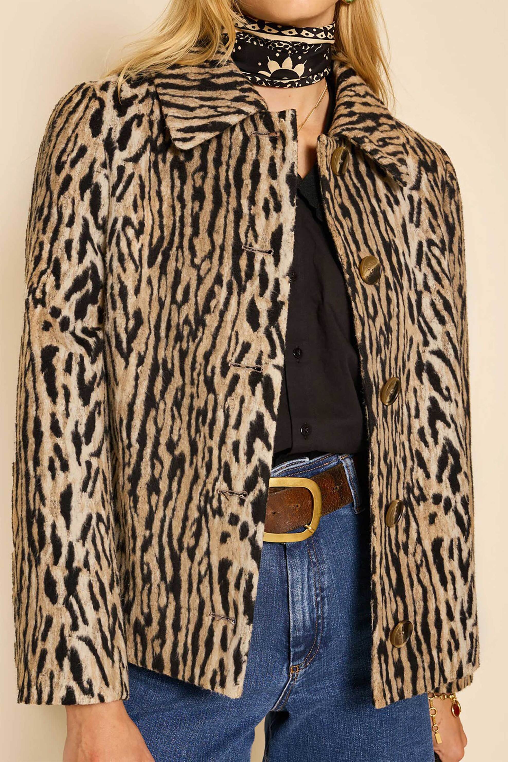 RIXO Rixo γυναικείο jacket animal print "Tommie" - 060.02454.324.02032 Μπεζ