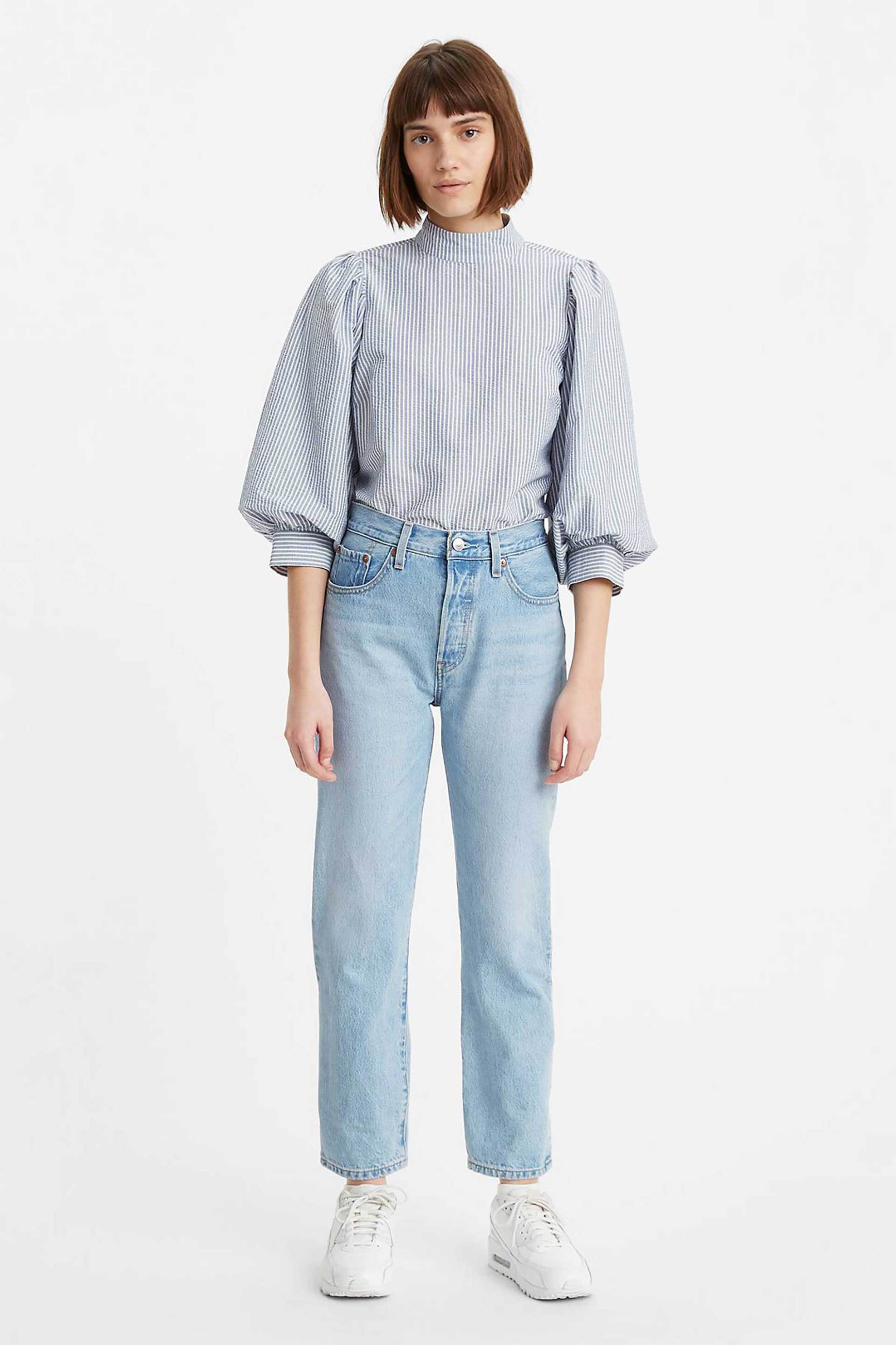 Levi's Levi's® γυναικείο ψηλόμεσο τζην παντελόνι cropped πεντάτσεπο Straight Fit 