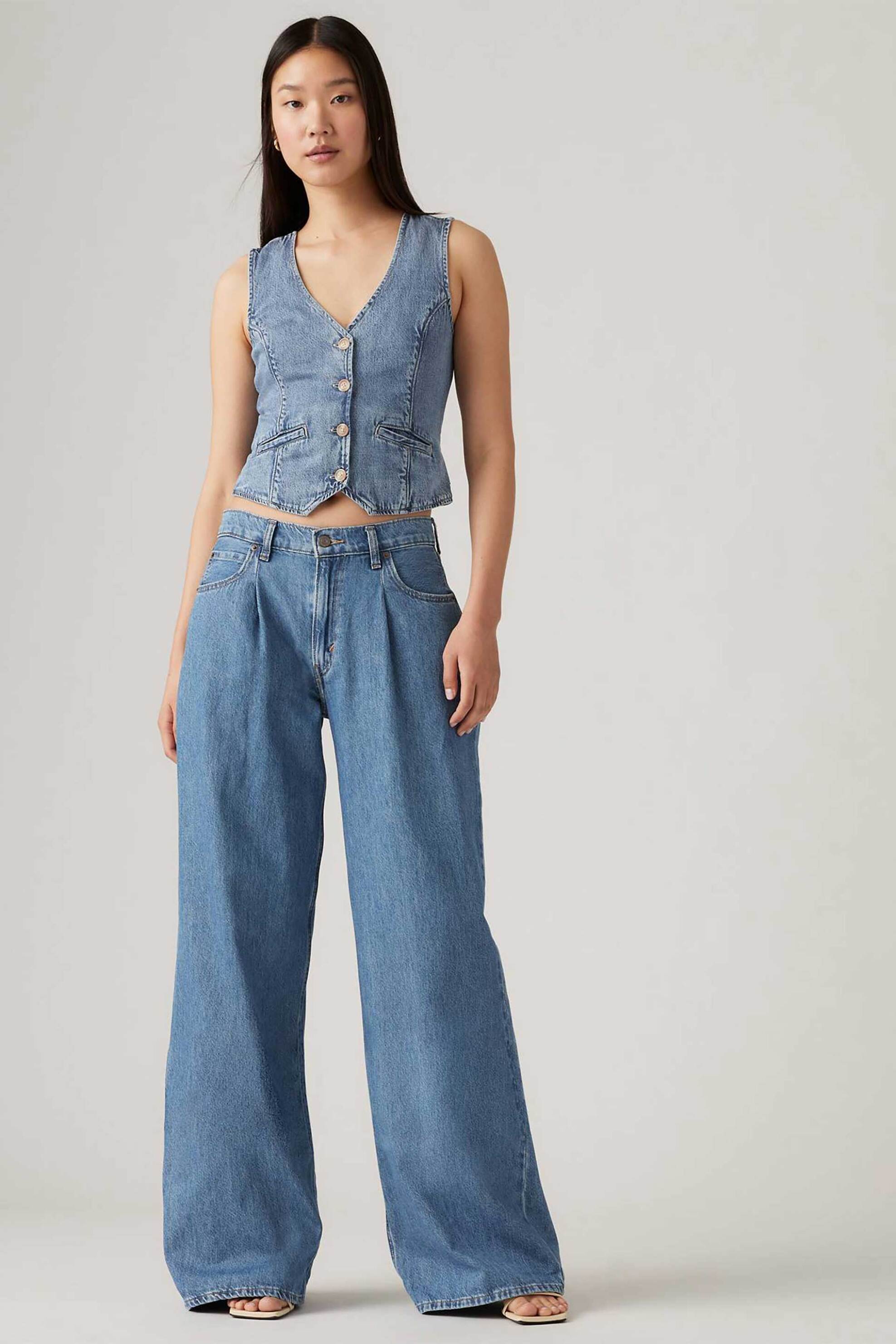 Levi's Levi's® γυναικείο τζιν παντελόνι πεντάτσεπο Baggy Dad Wide Leg - A74550001 Denim Blue 2025