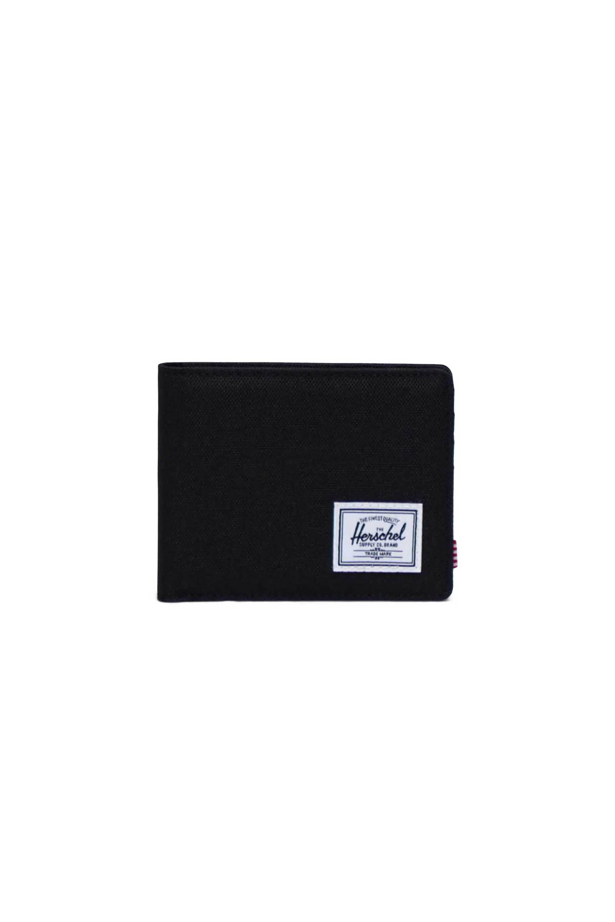 HERSCHEL Herschel unisex πορτοφόλι μονόχρωμο με contrast logo patch και logo label "Roy" - 66UACL01013 Μαύρο