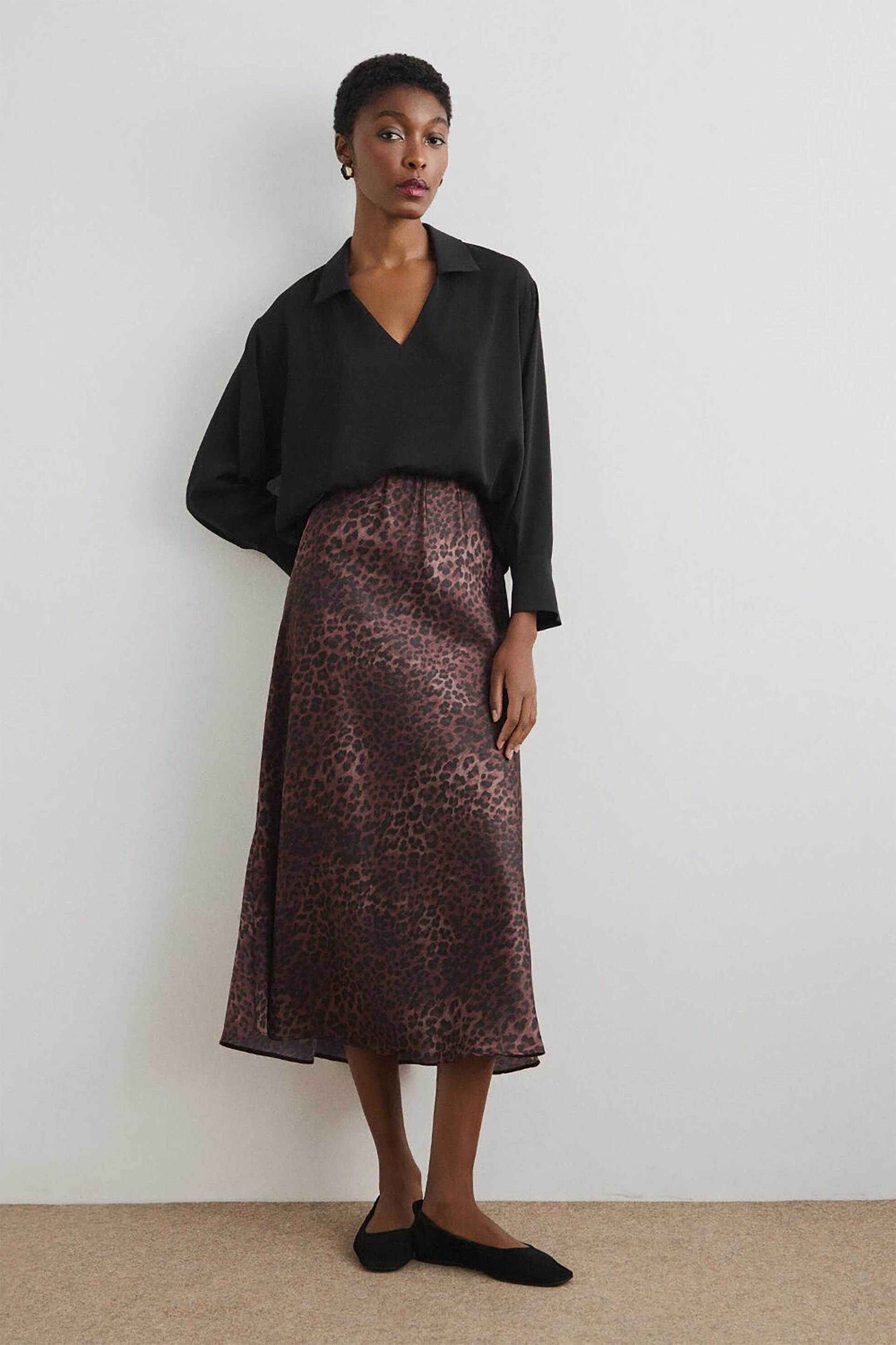  Bill Cost γυναικεία midi φούστα leopard print - 10-342261-0 Καφέ 2025