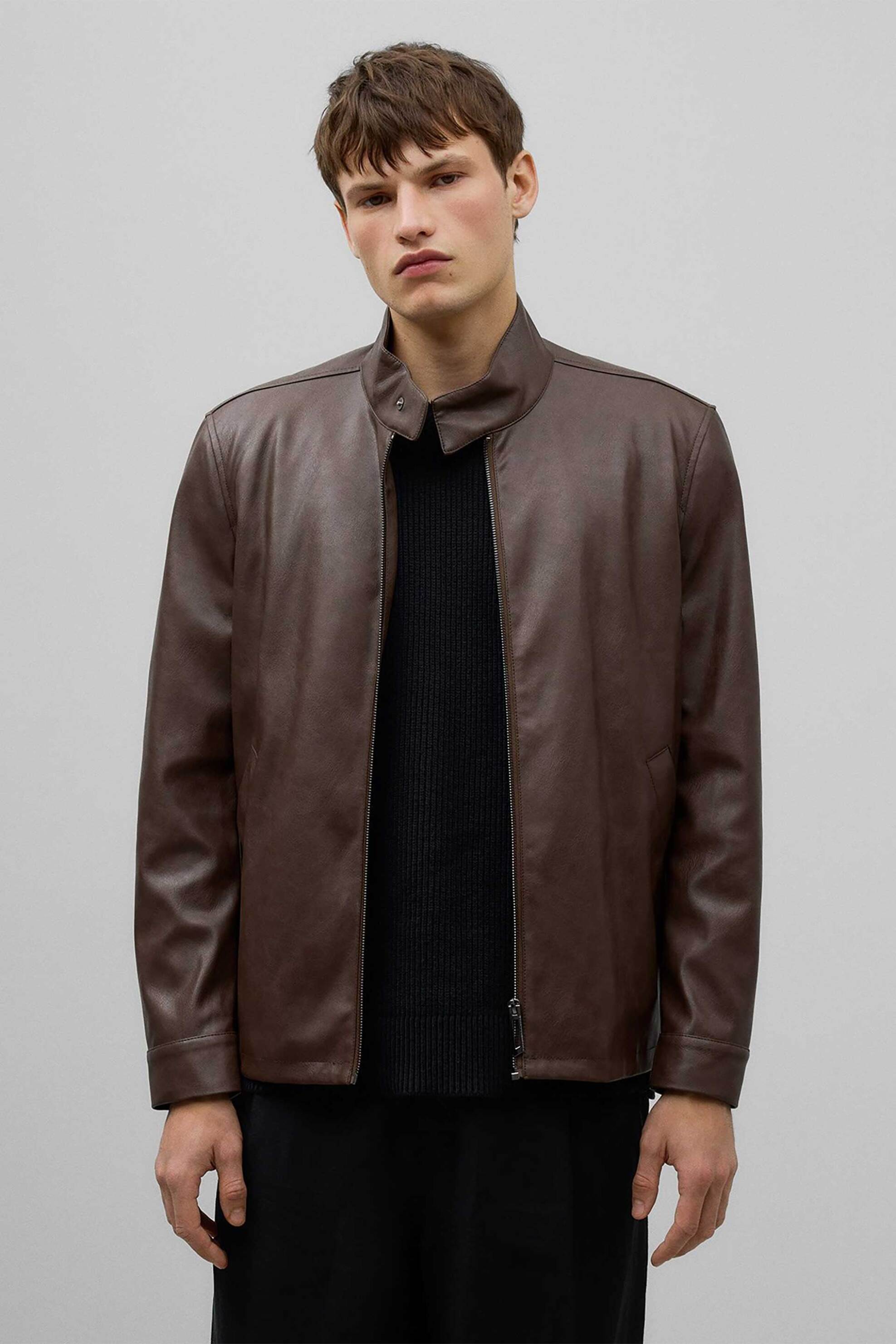 ADOLFO DOMINGUEZ Adolfo Domínguez ανδρικό biker jacket - 175022274 Καφέ