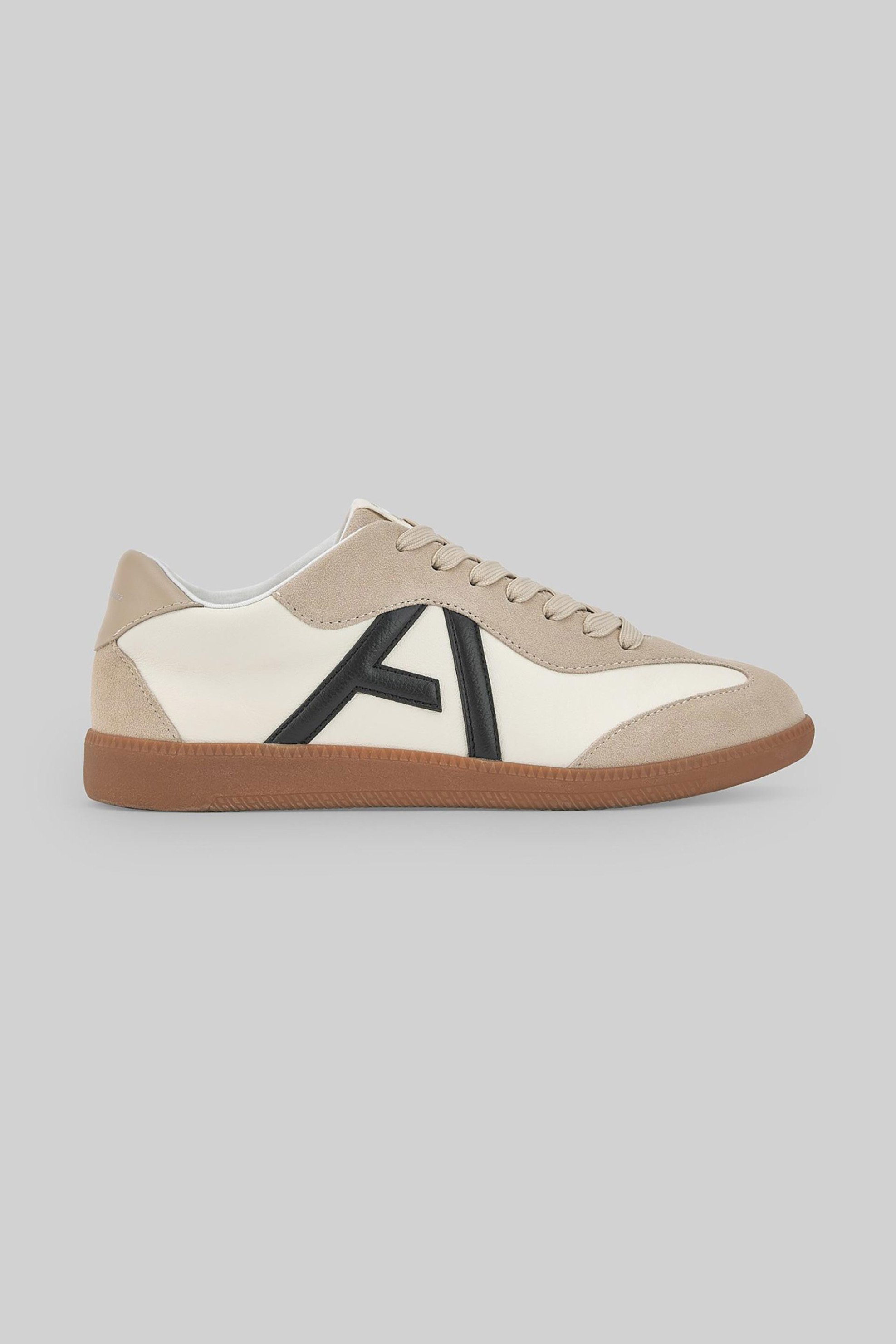  Adolfo Domínguez γυναικεία δερμάτινα sneakers με maxi logo - 296112017 Μπεζ 2025