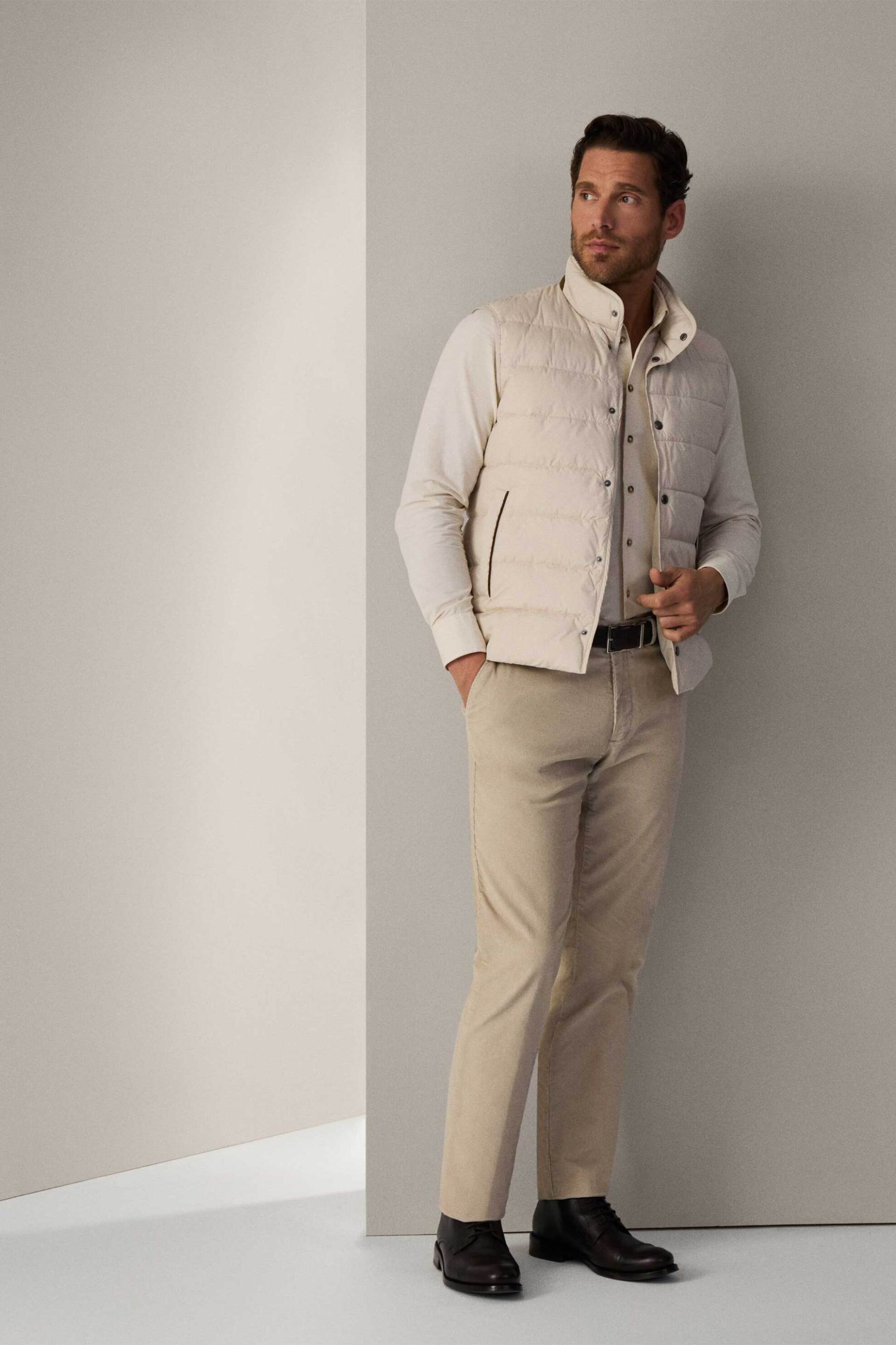 HACKETT Hackett ανδρικό παντελόνι chino μονόχρωμο - HM212656R Μπεζ