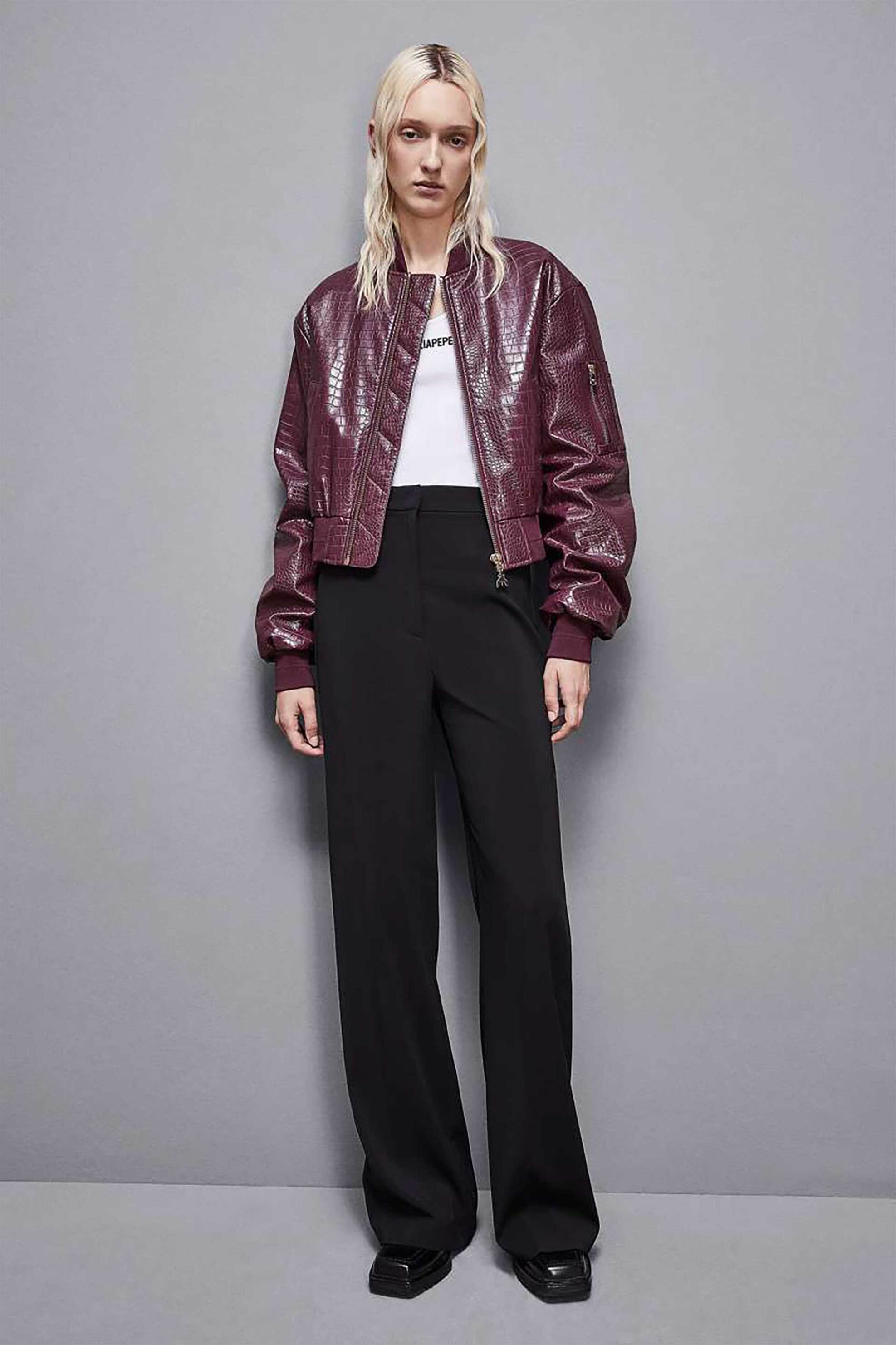 Patrizia Pepe γυναικείο jacket bomber με ανάγλυφο σχέδιο - 8O0136E050 Μοβ Σκούρο φωτογραφία