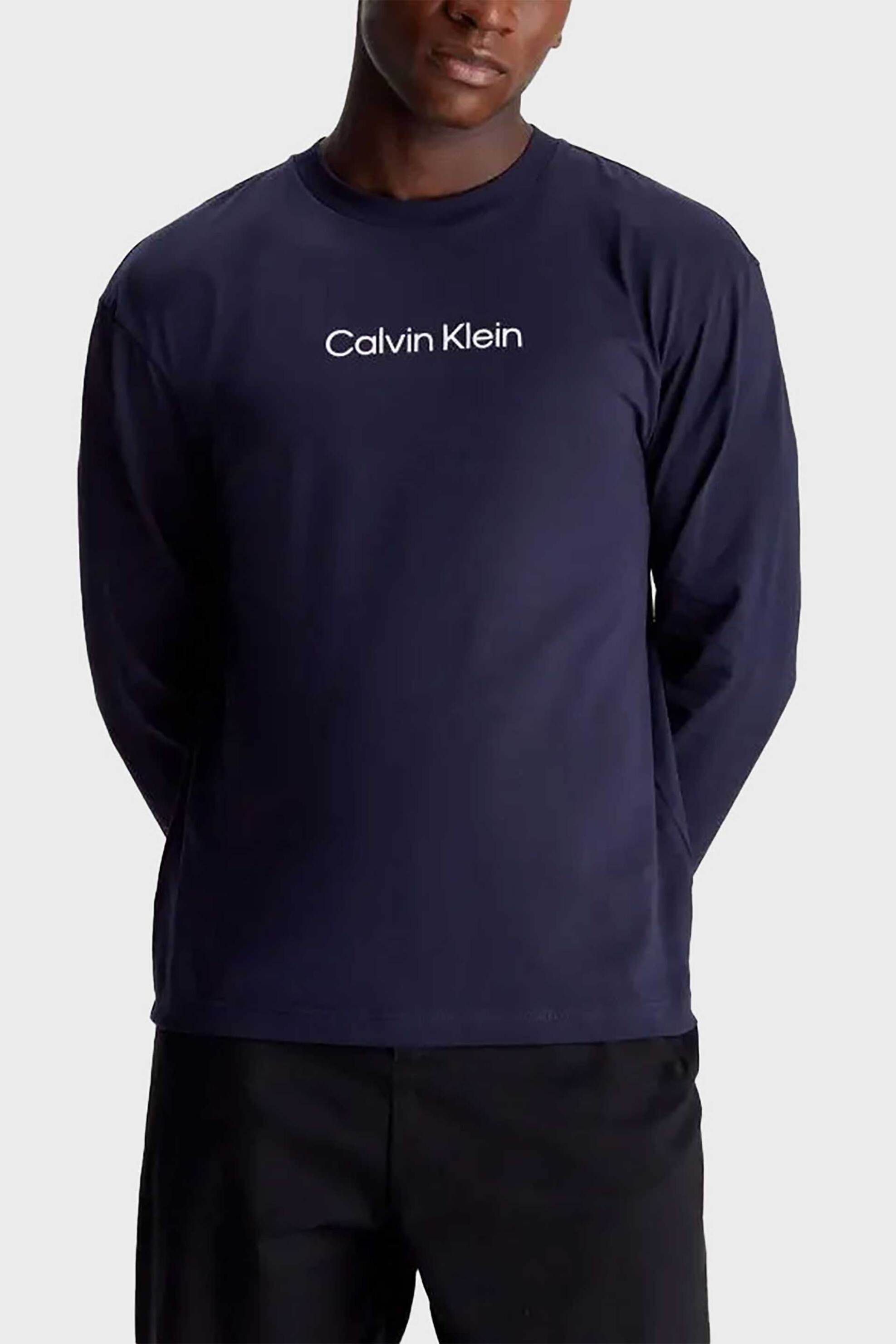 CALVIN KLEIN Calvin Klein ανδρική μακρυμάνικη μπλούζα με λογότυπο Comfort Fit - K10K112396 Μπλε Σκούρο