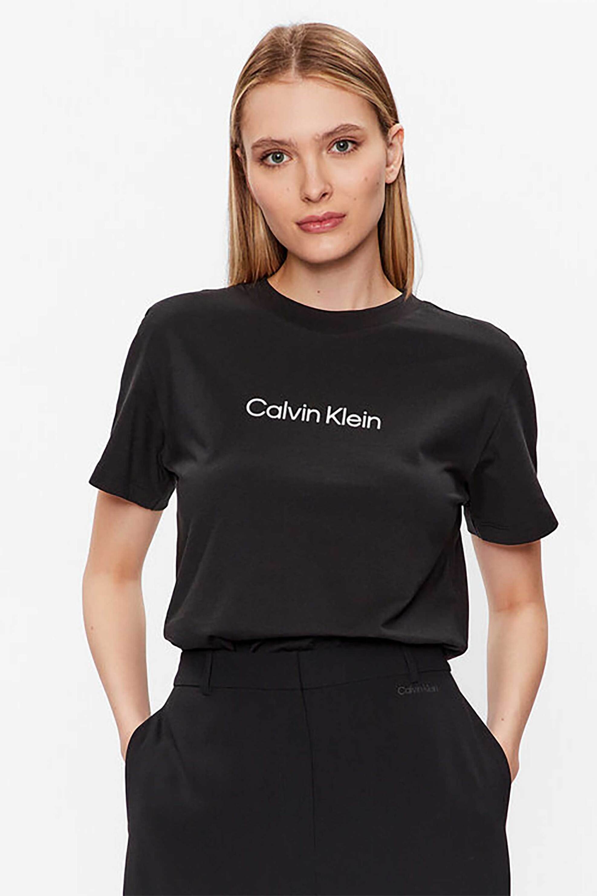 Calvin Klein Calvin Klein γυναικείο T-shirt με σταμπωτό λογότυπο Regular Fit - K20K205448 Μαύρο 2025