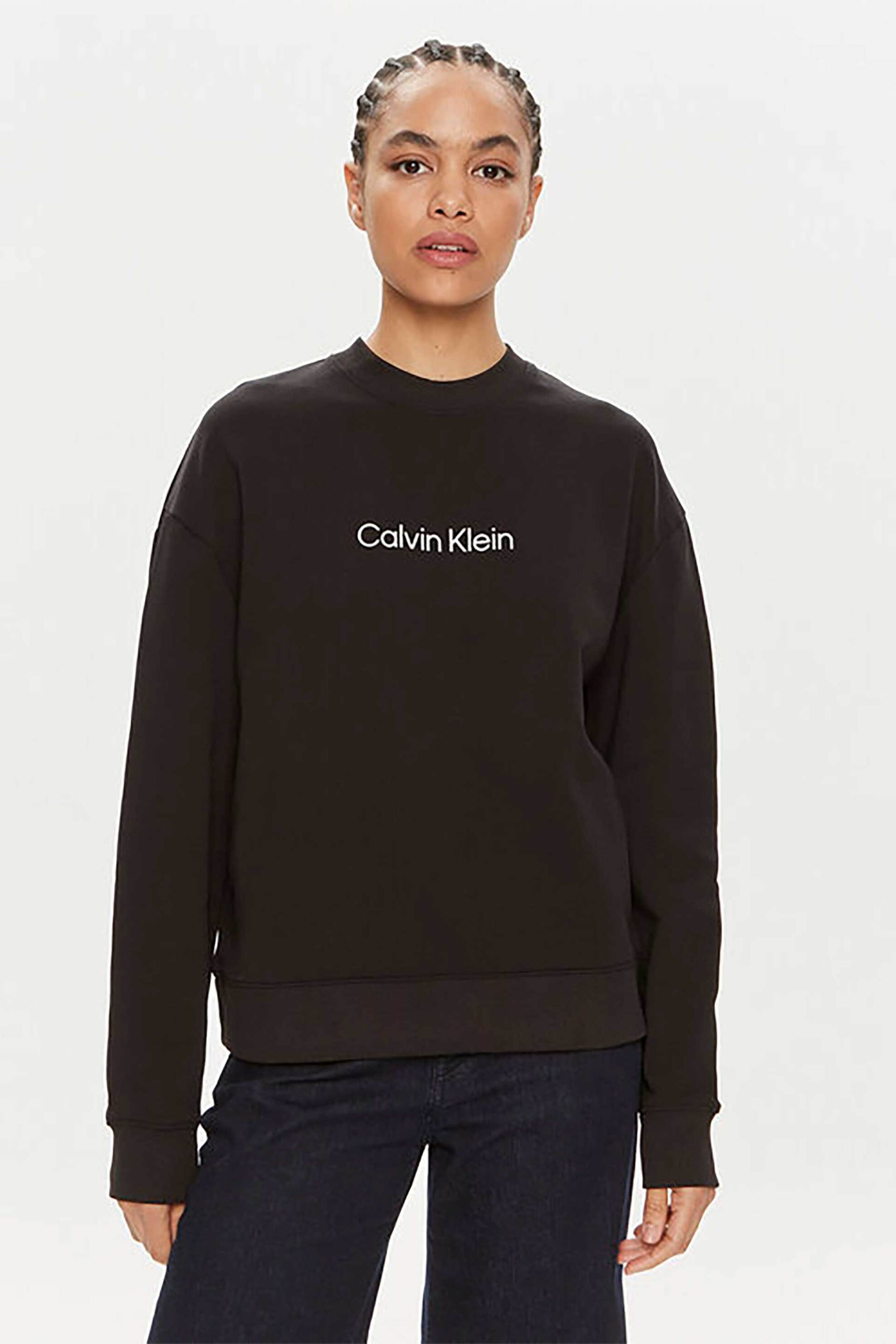 Calvin Klein Calvin Klein γυναικεία μπλούζα φούτερ με λογότυπο Regular Fit - K20K205450 Μαύρο 2025