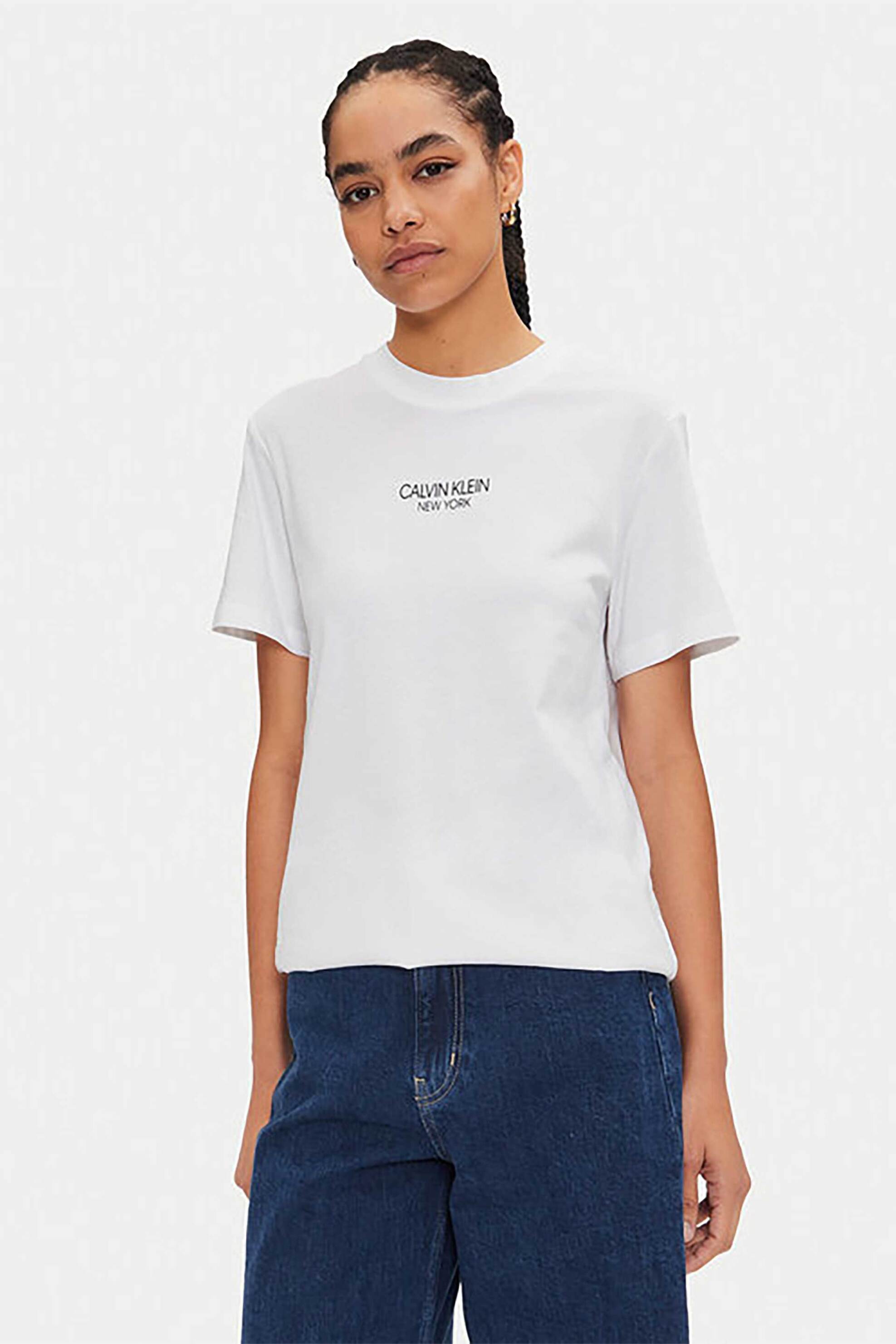 Calvin Klein Calvin Klein γυναικείο T-shirt με λογότυπο Regular Fit - K20K208064 Λευκό 2025